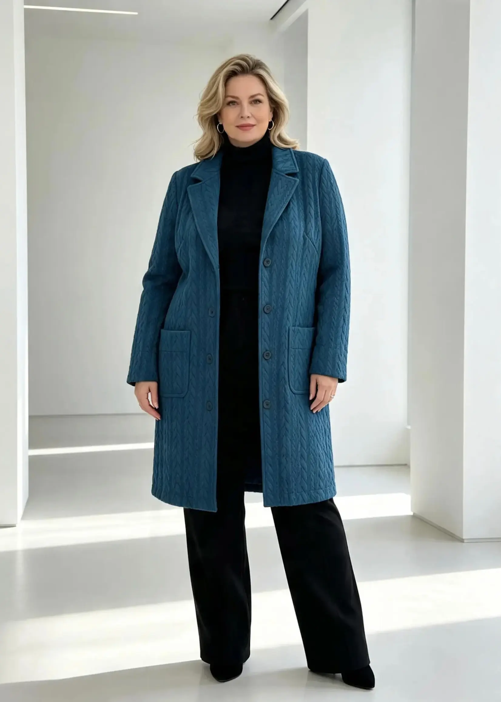 Ophilia Nora cably knit petrol