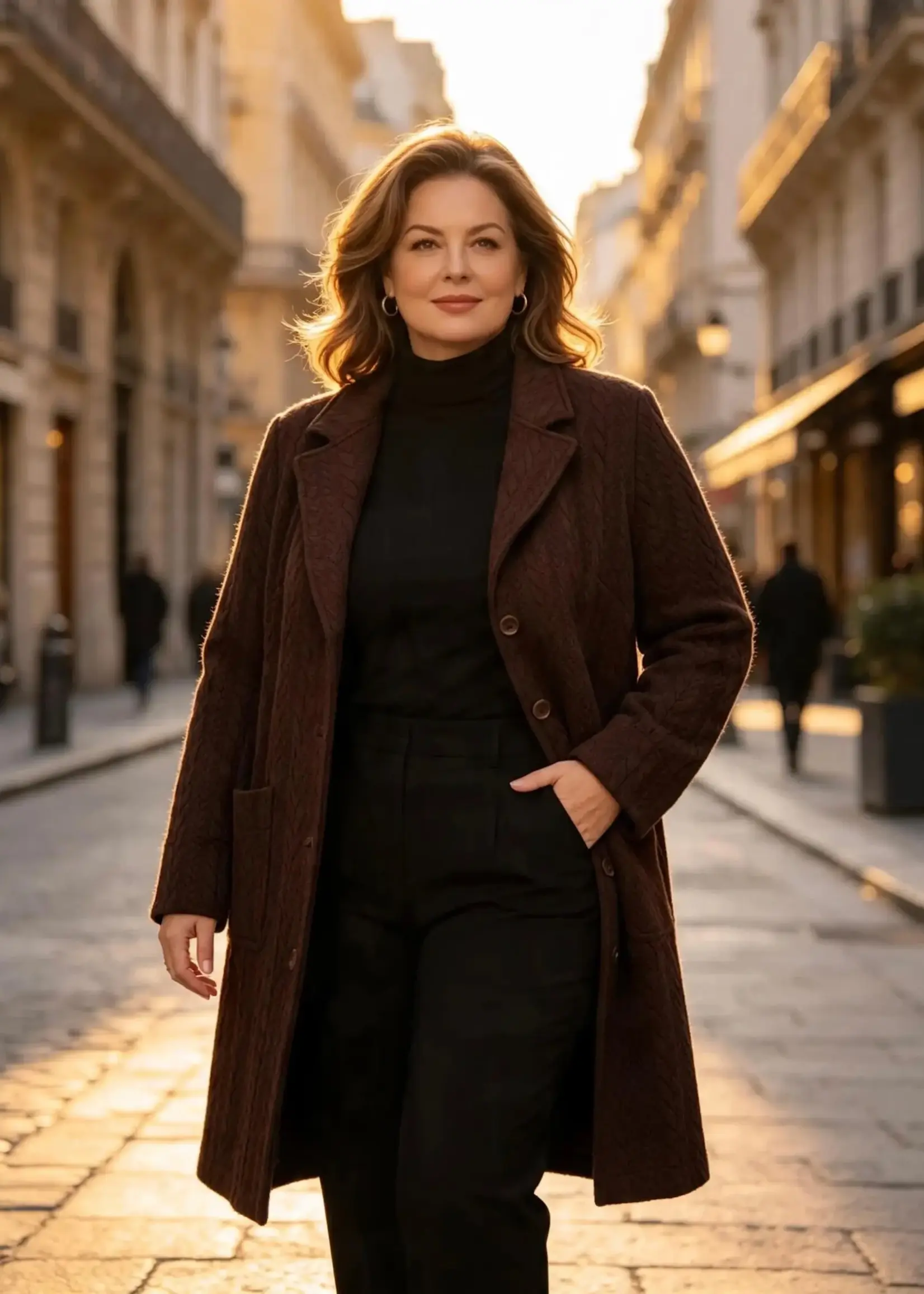 Ophilia Nora cably knit chocolate