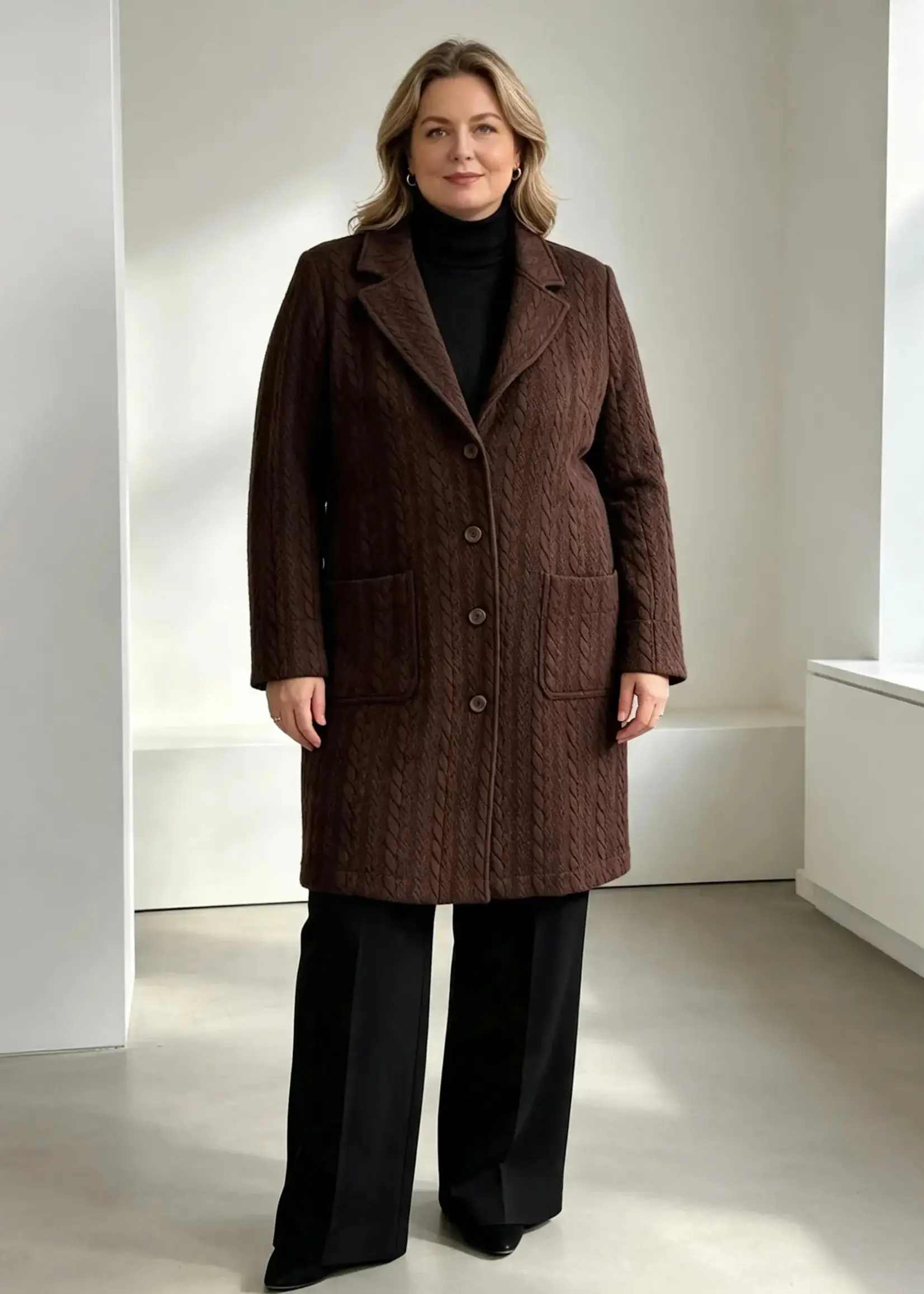 Ophilia Nora cably knit chocolate