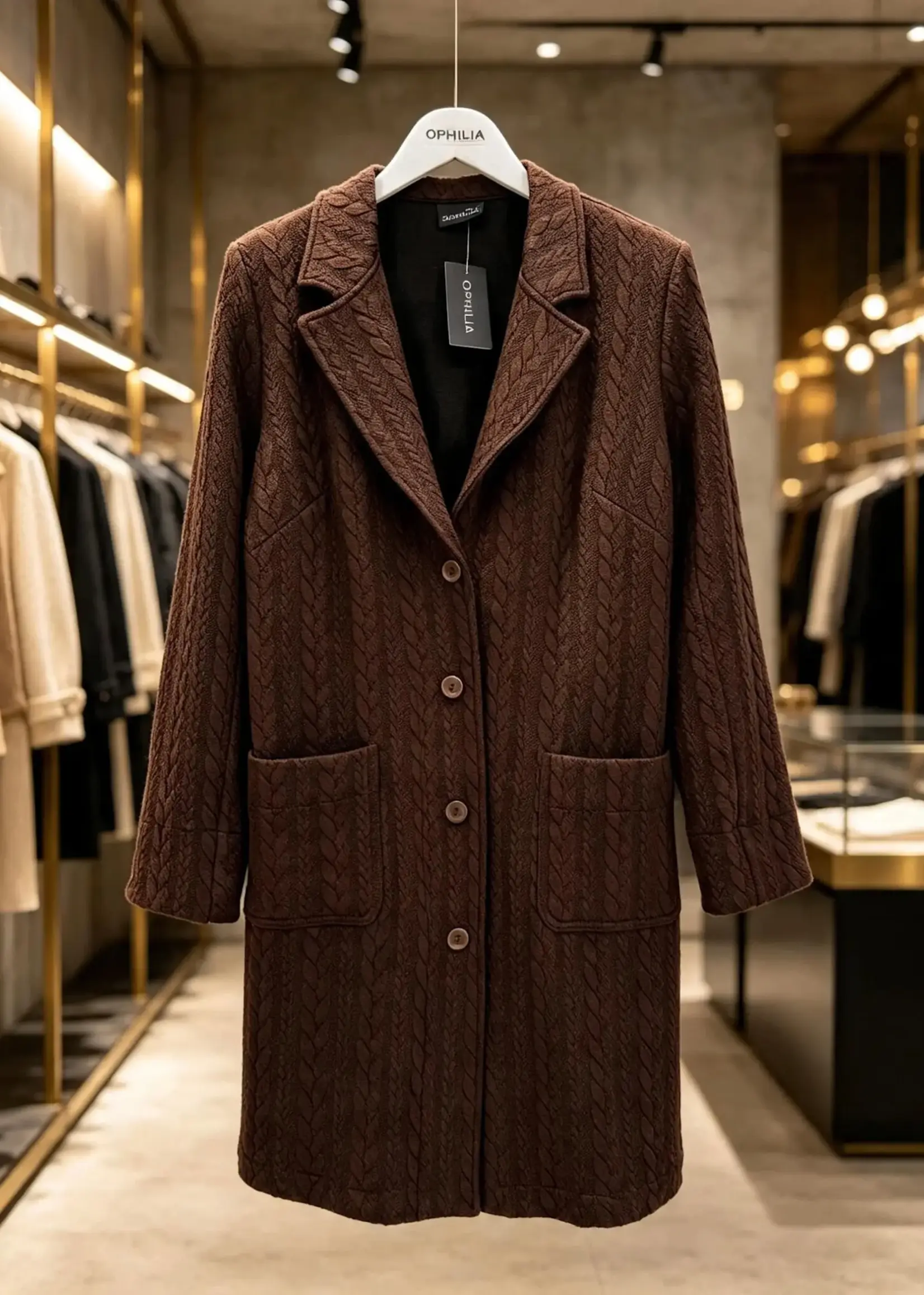 Ophilia Nora cably knit chocolate