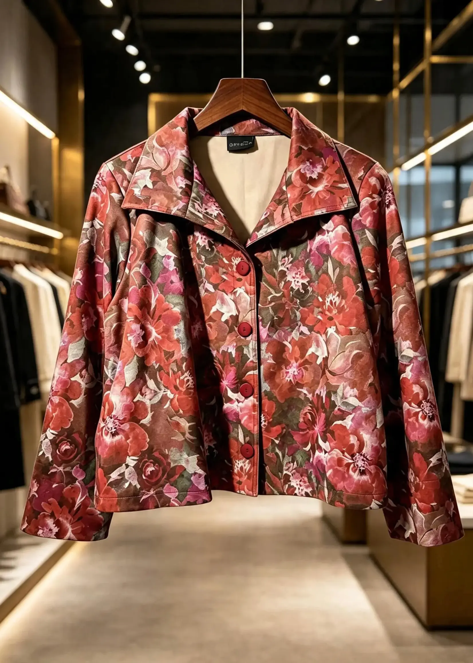 Ophilia Roma scuba suede red rose