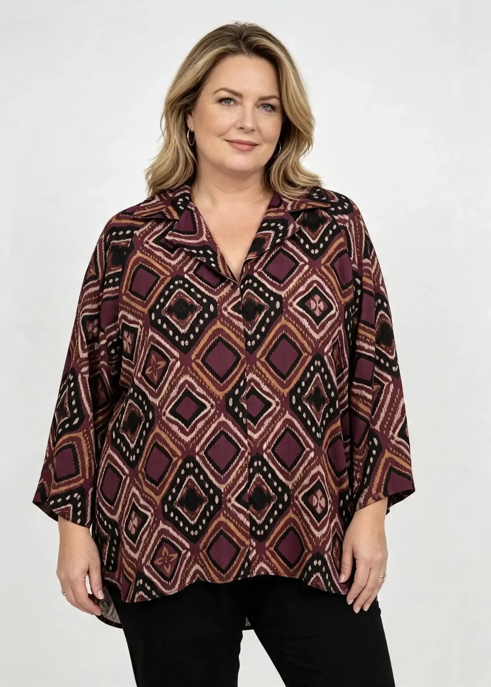 Ophilia Lucy satin dessin inka plum
