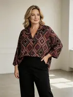 Ophilia Lucy satin dessin inka plum