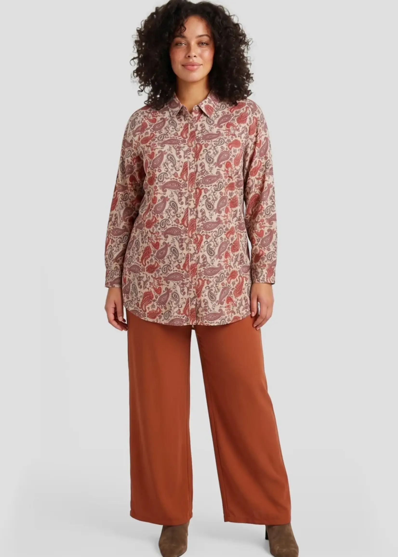 Exxcellent Dorian Tunic Light Camel/Burnt Henna