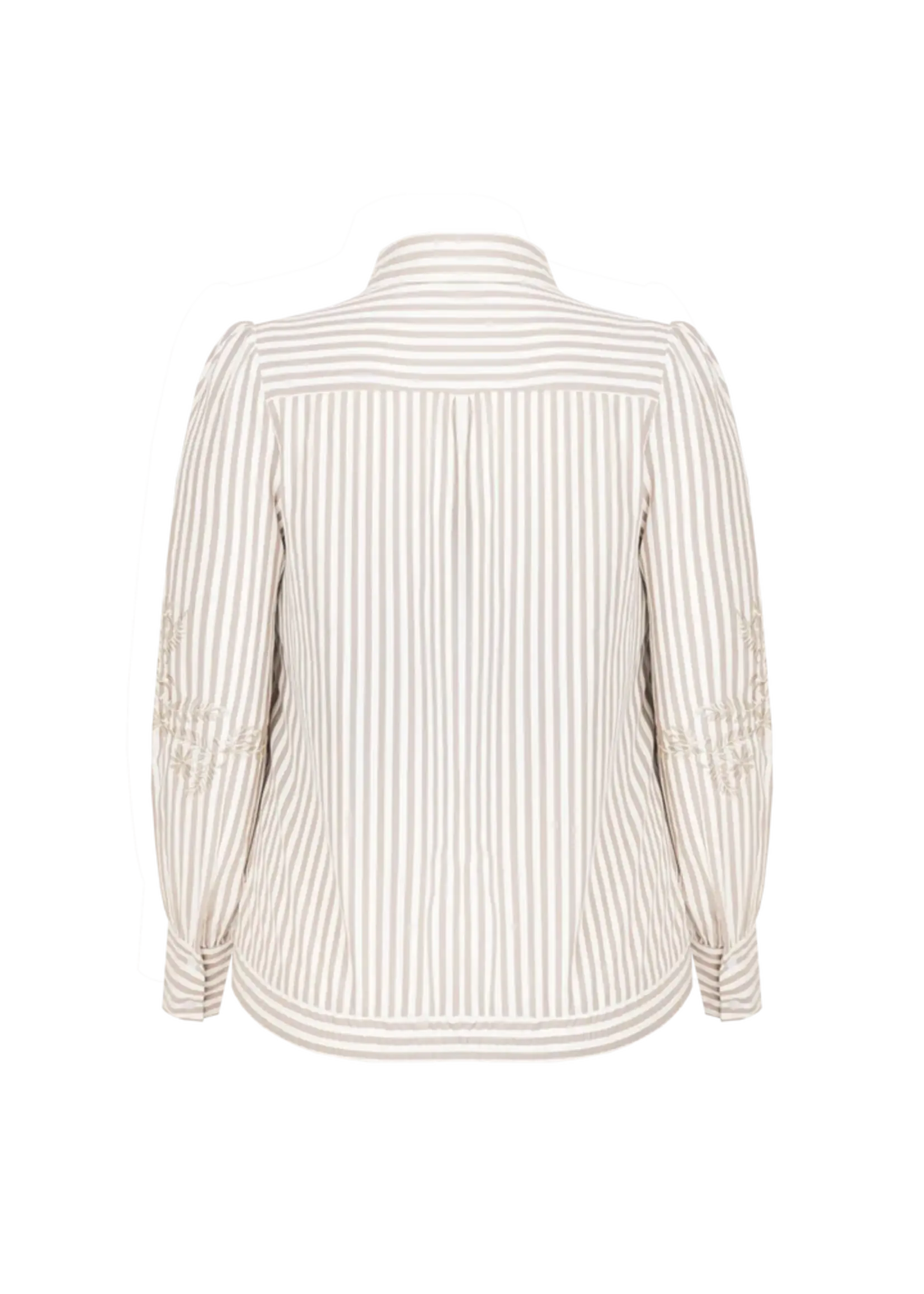 Exxcellent Hester Blouse Offwhite/Dark Earth