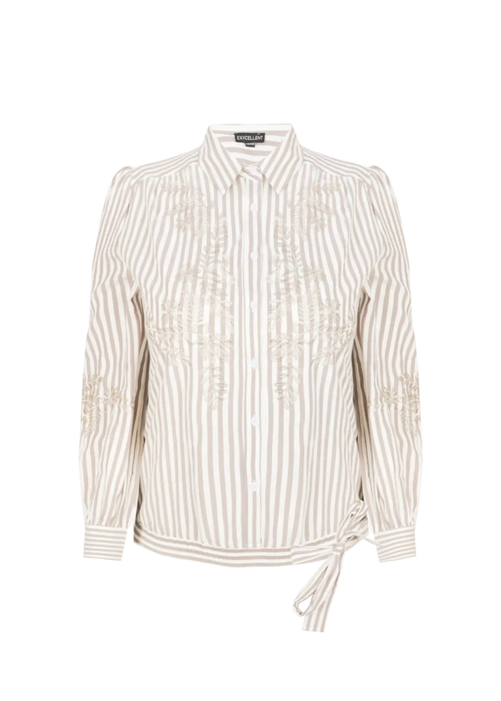 Exxcellent Hester Blouse Offwhite/Dark Earth