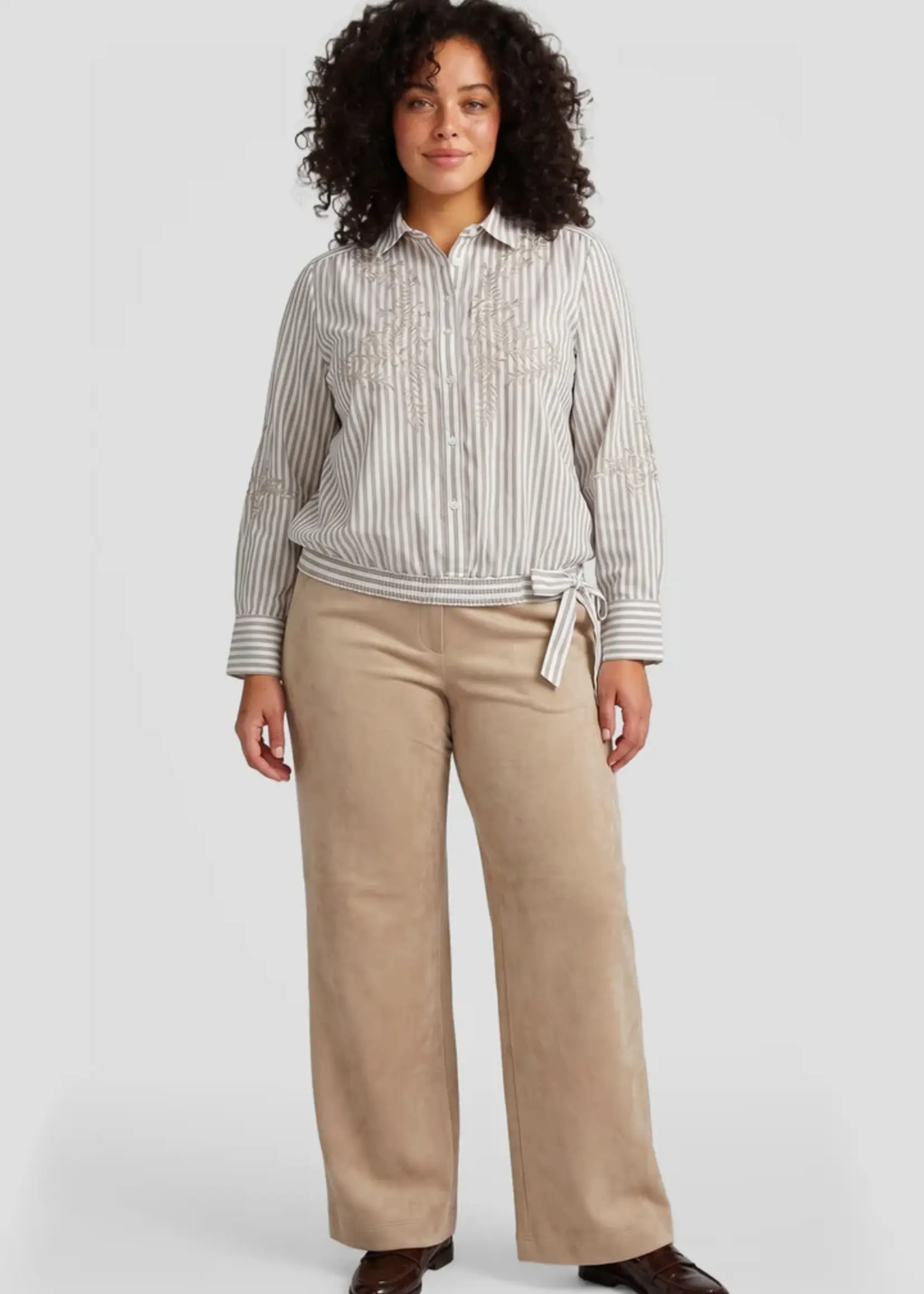 Exxcellent Hester Blouse Offwhite/Dark Earth