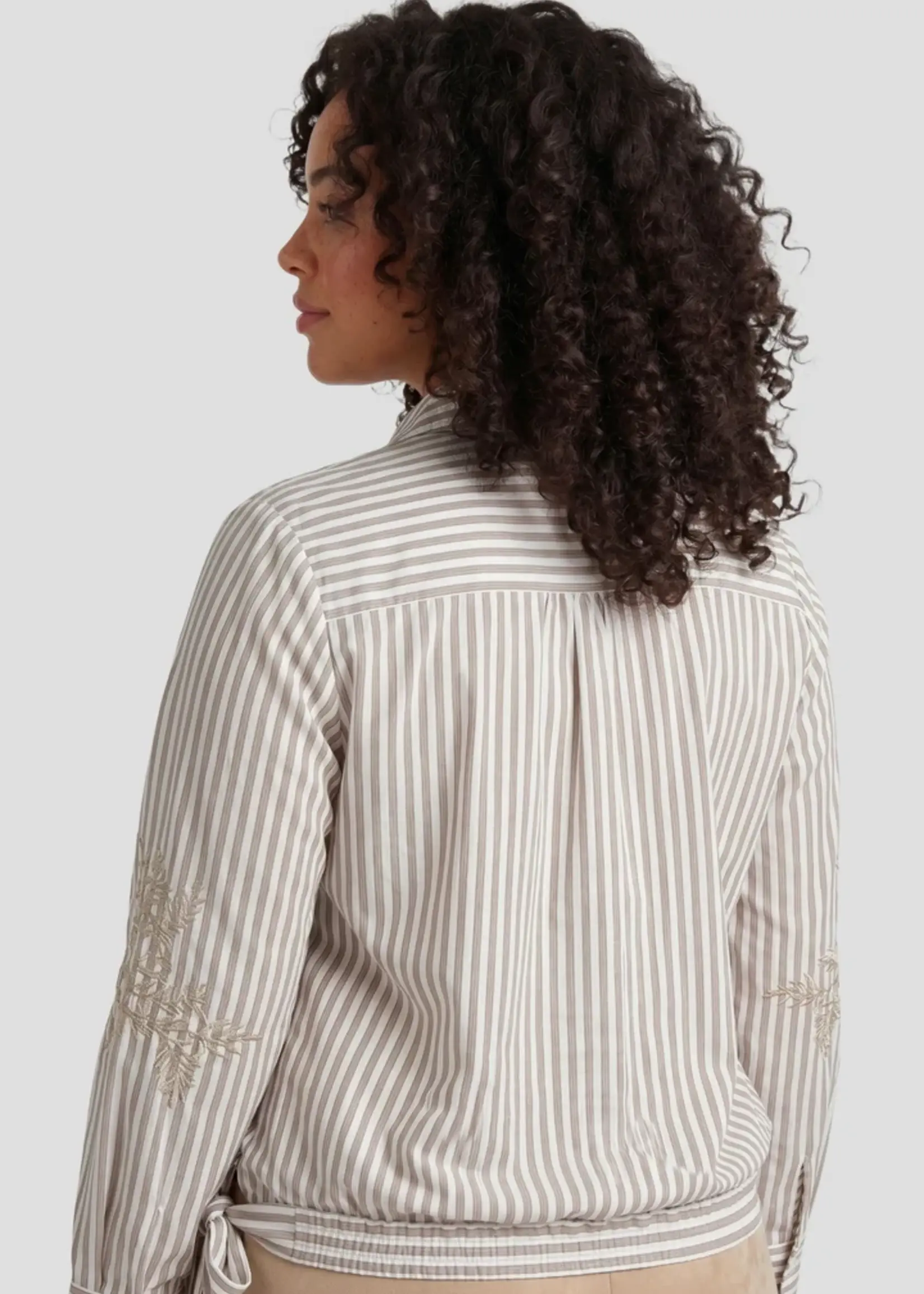 Exxcellent Hester Blouse Offwhite/Dark Earth
