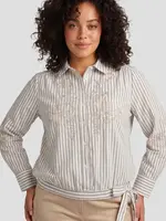 Exxcellent Hester Blouse Offwhite/Dark Earth