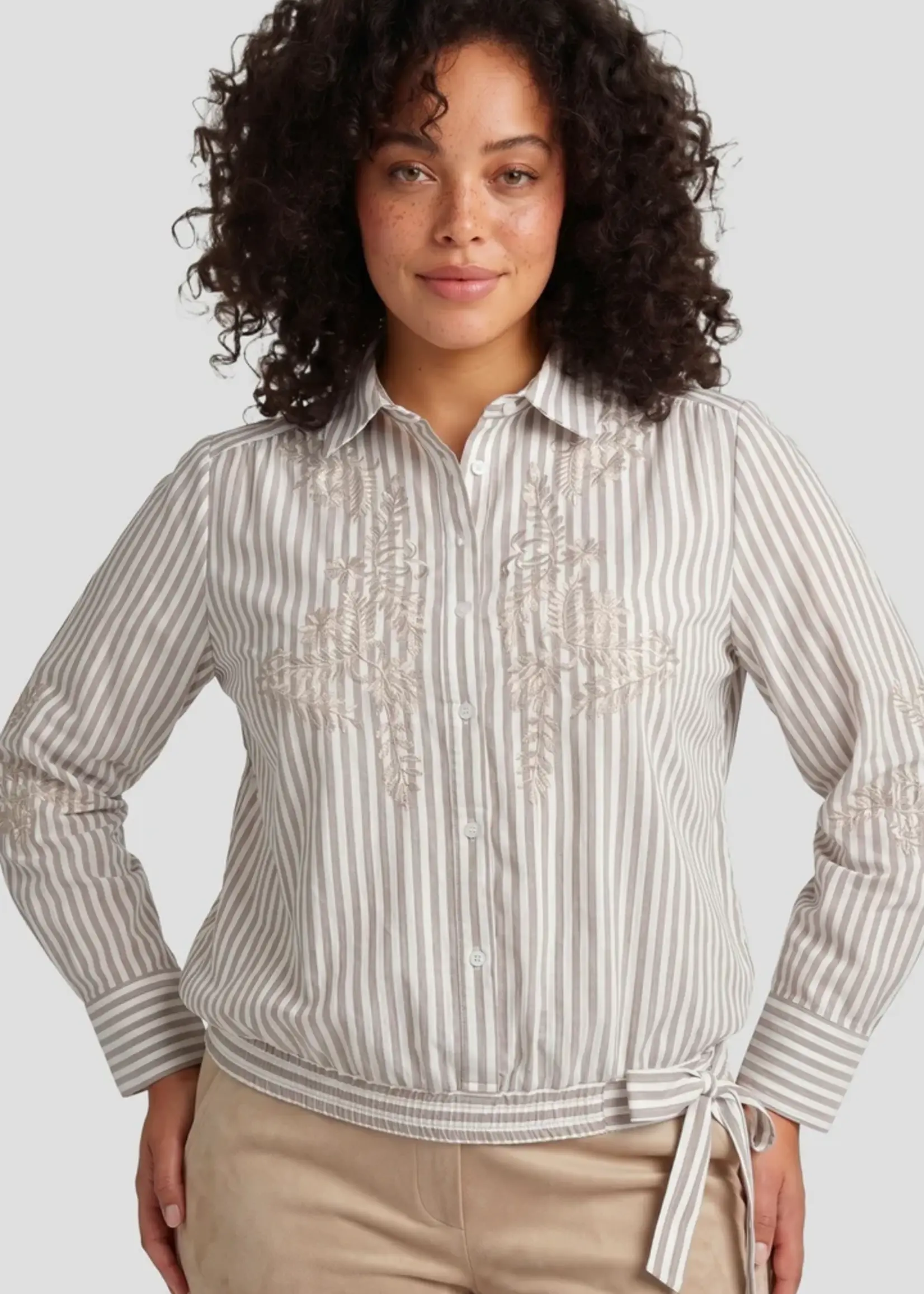 Exxcellent Hester Blouse Offwhite/Dark Earth
