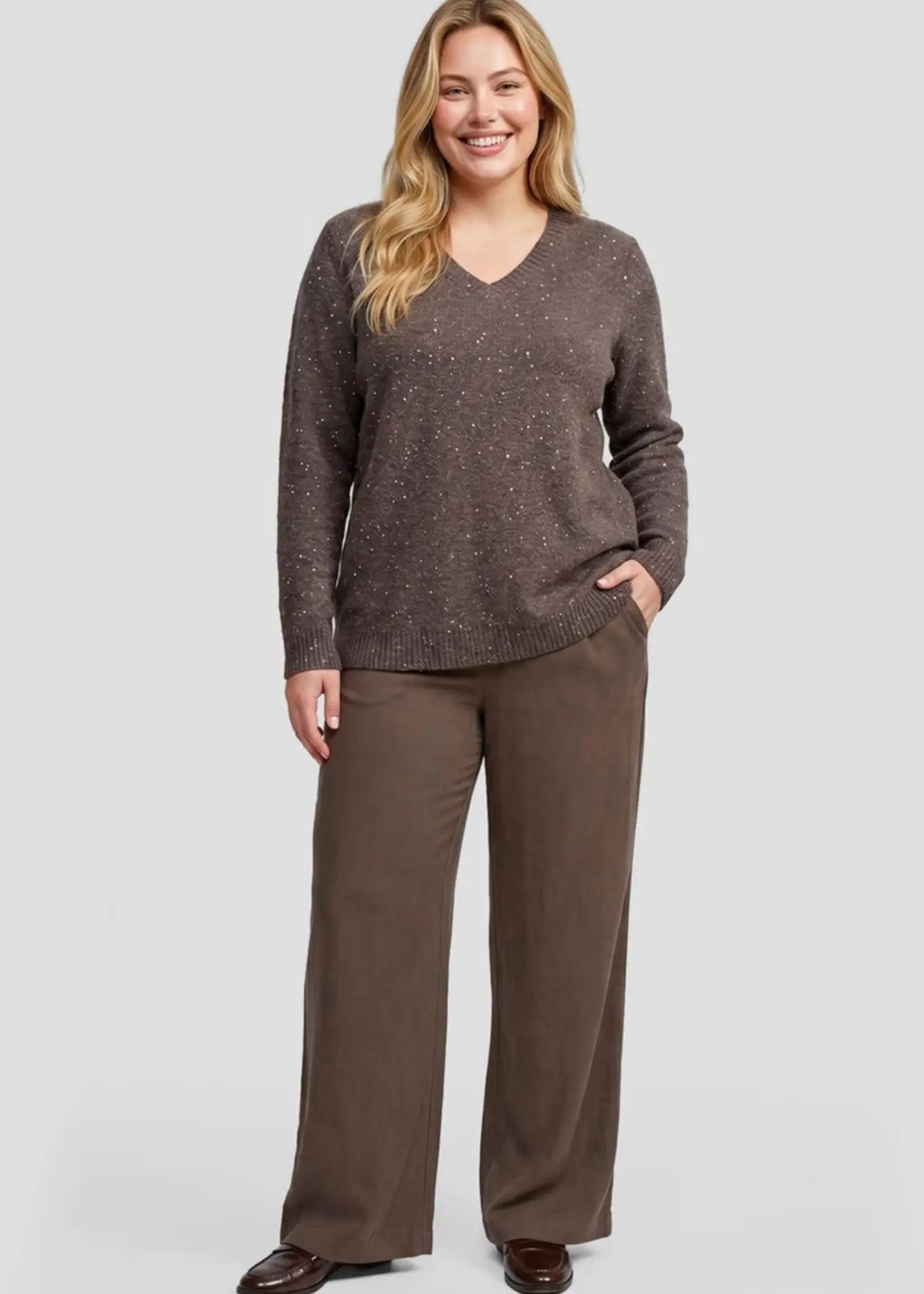 Exxcellent Mirabella Knit Pullover Dark Earth