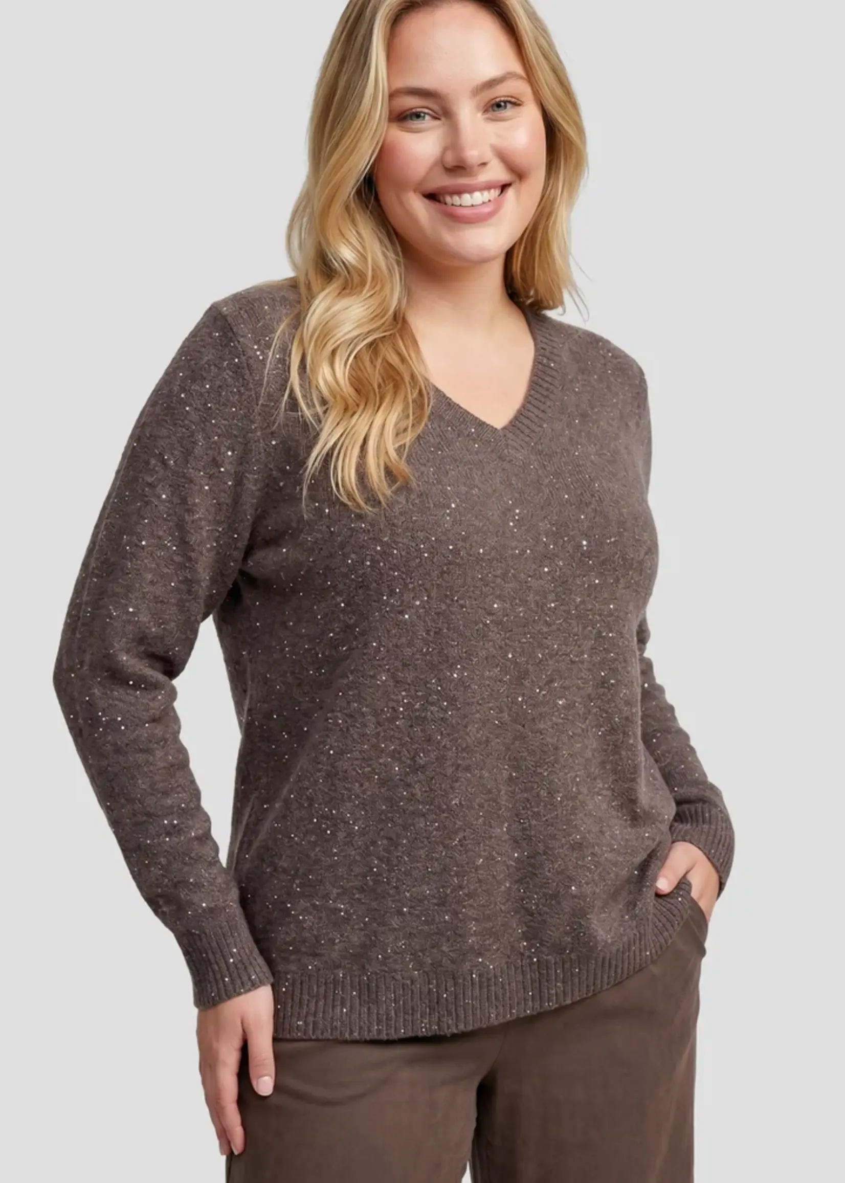 Exxcellent Mirabella Knit Pullover Dark Earth