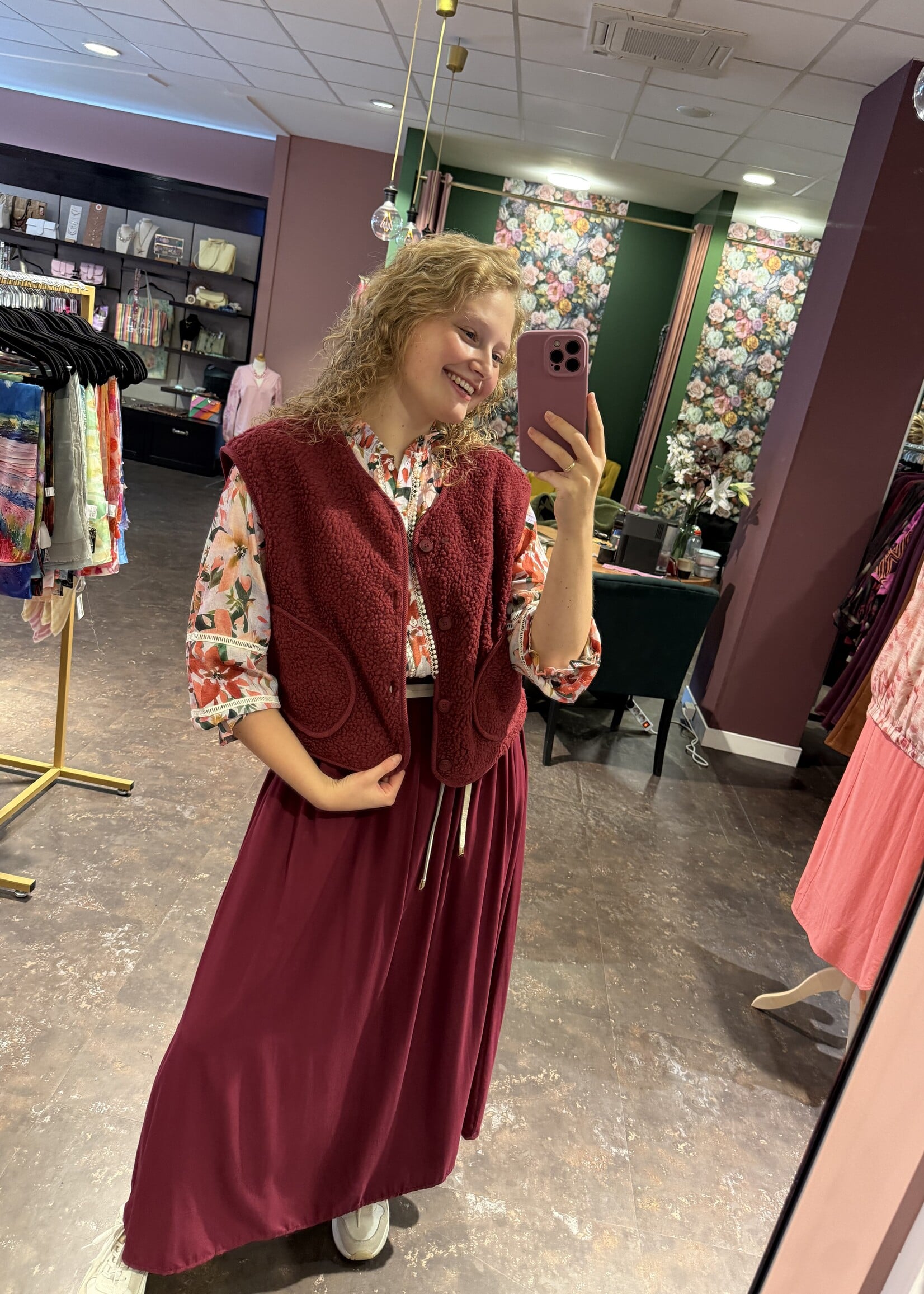 Teddy Gilet Bordeaux