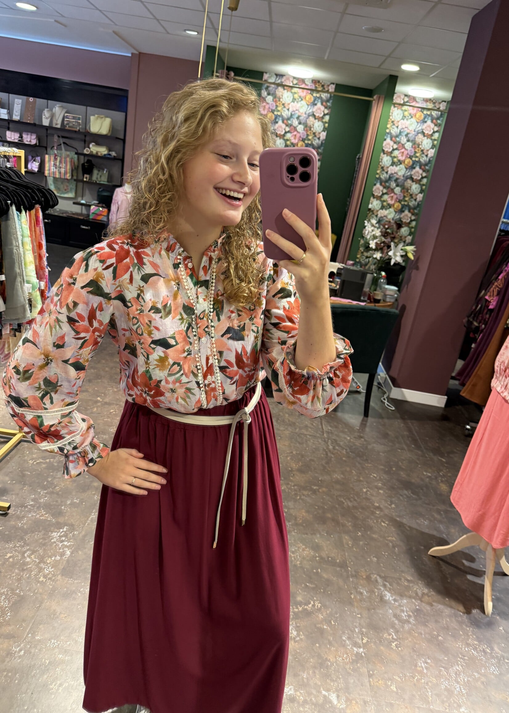 Blouse Floral Rouge