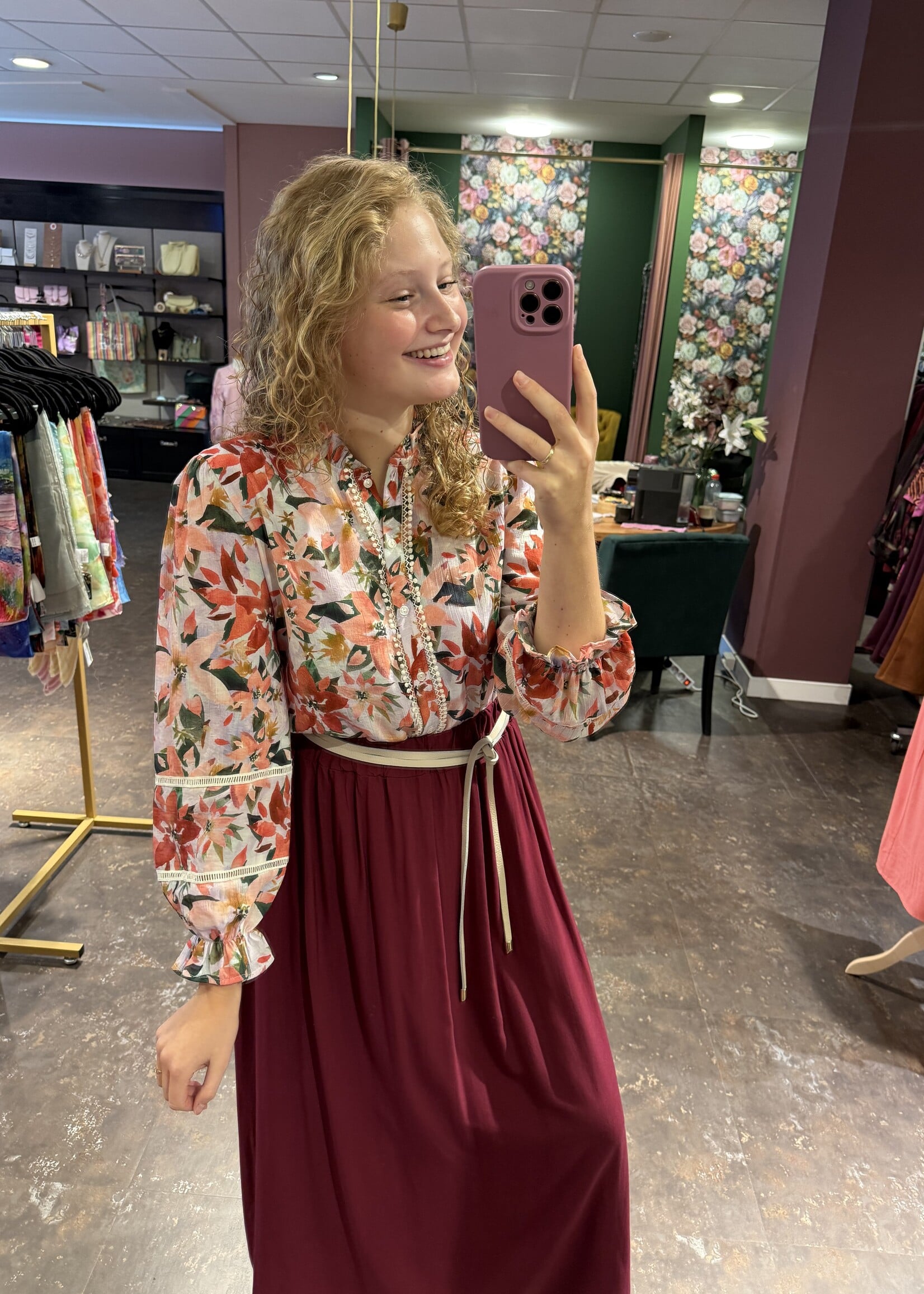 Blouse Floral Rouge