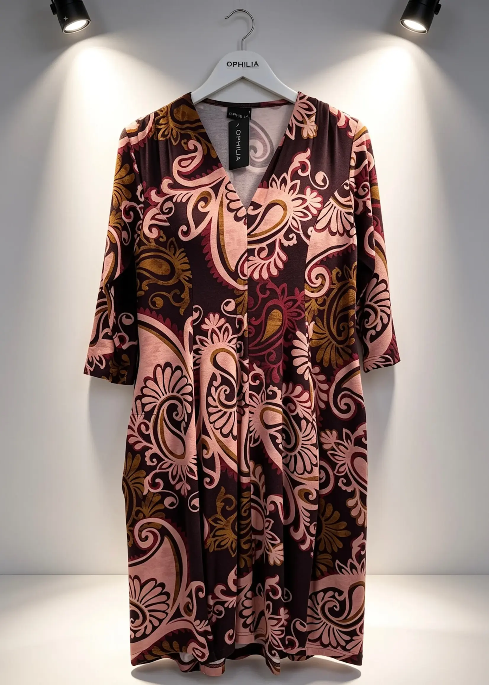Ophilia Ivy jersey dessin paisley plum