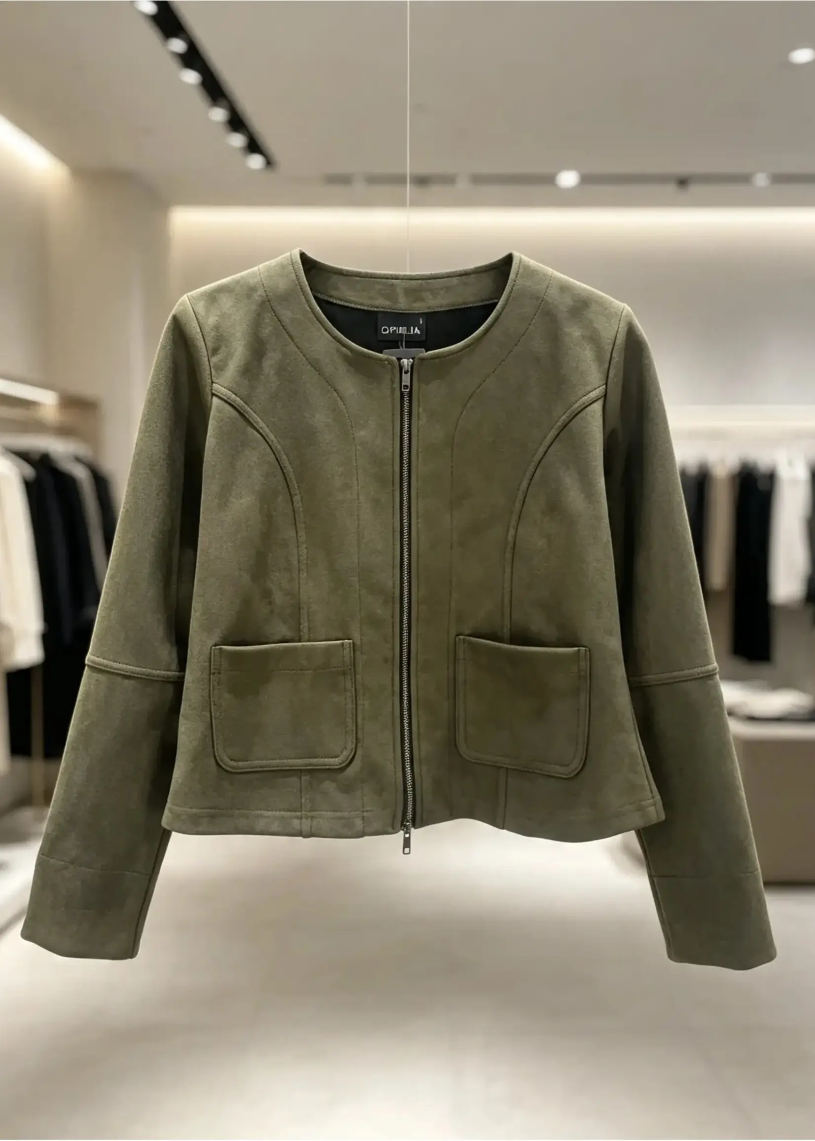 Ophilia Lara scuba suede olive