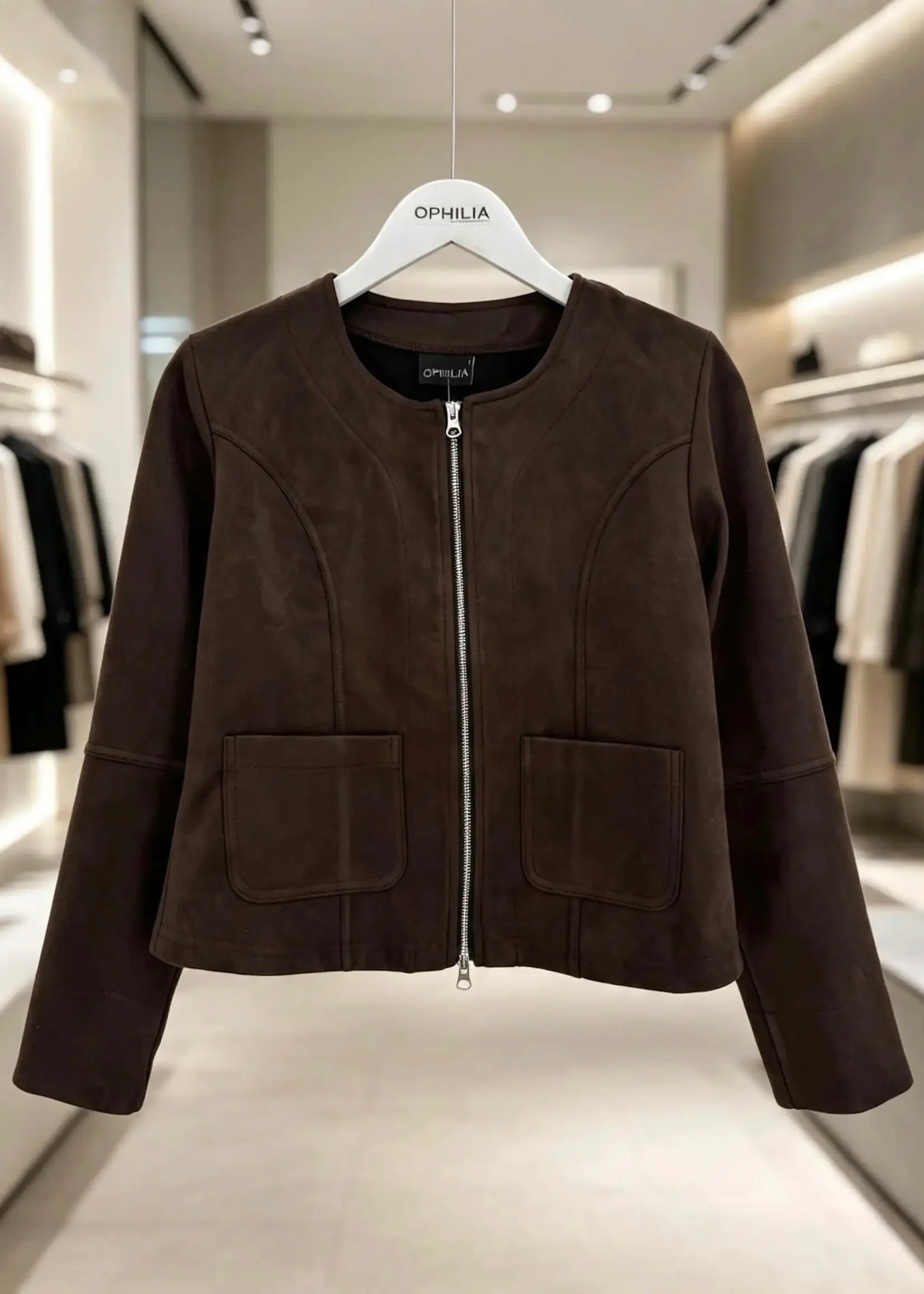 Ophilia Lara scuba suede choco