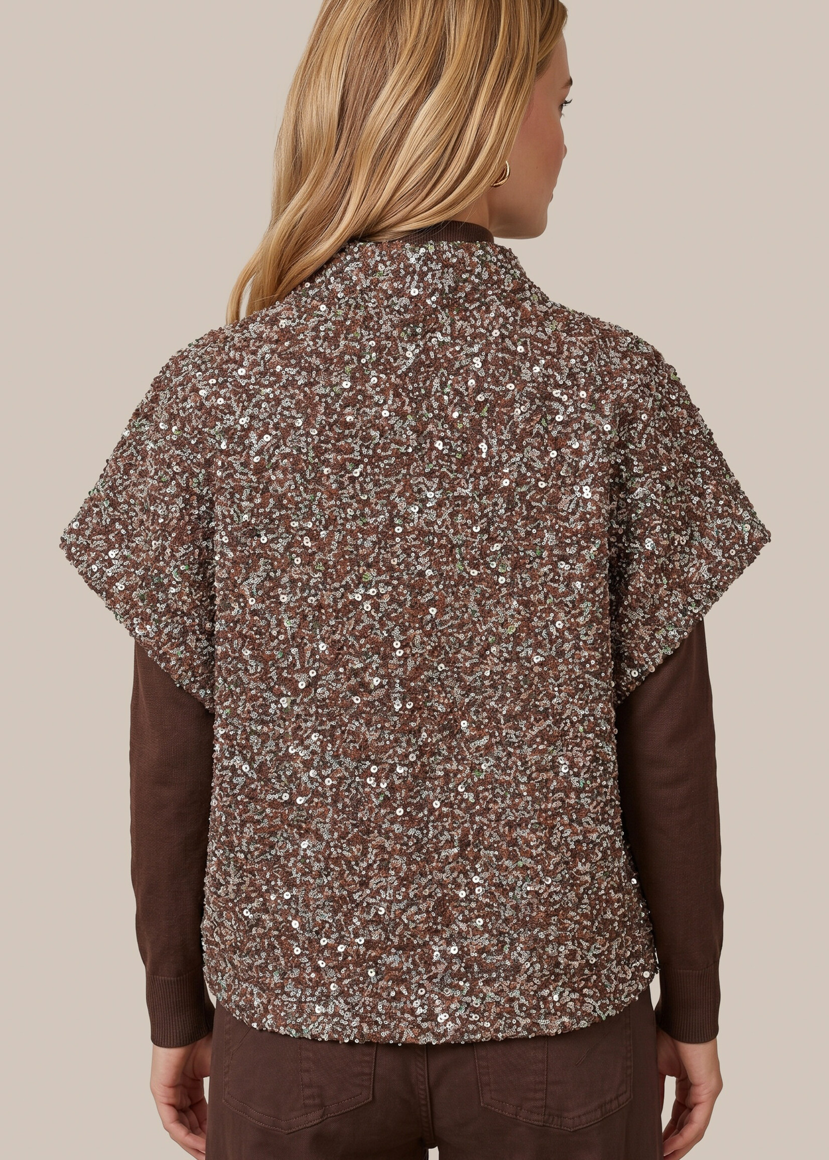 C&S The Label Gilana Gilet Mocha Brown/Color Mix