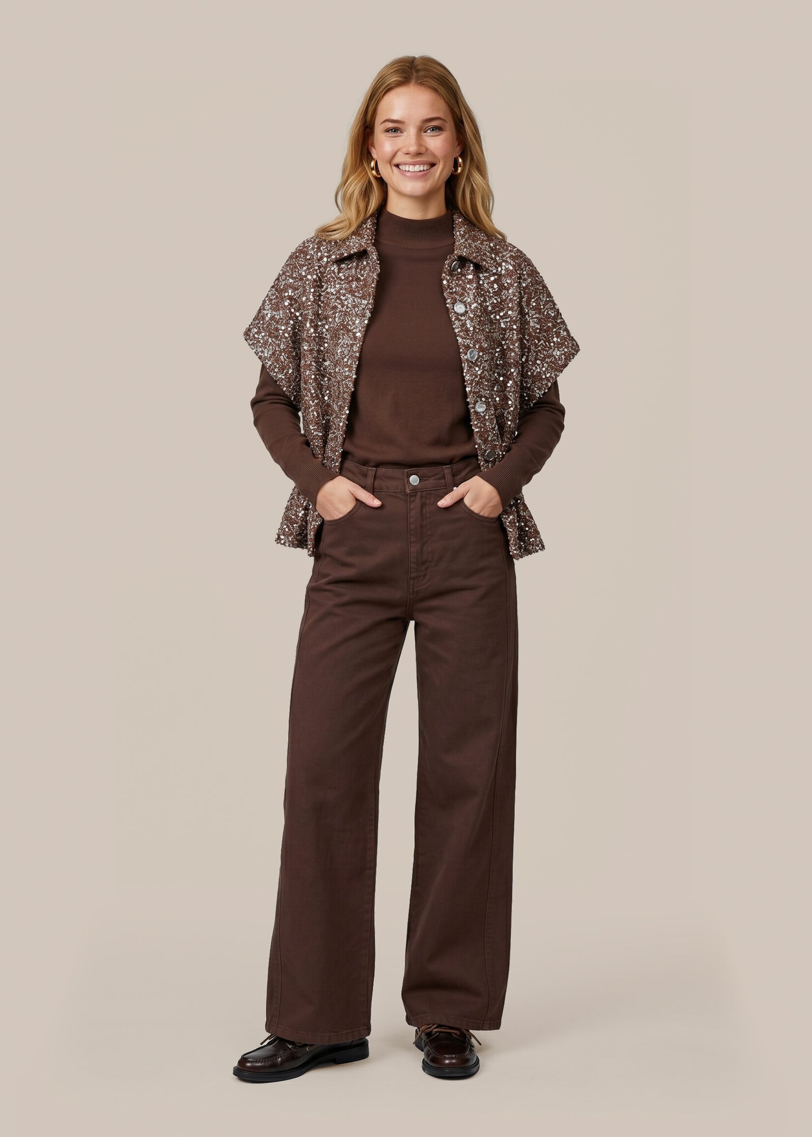 C&S The Label Nico Pants Mocha Brown