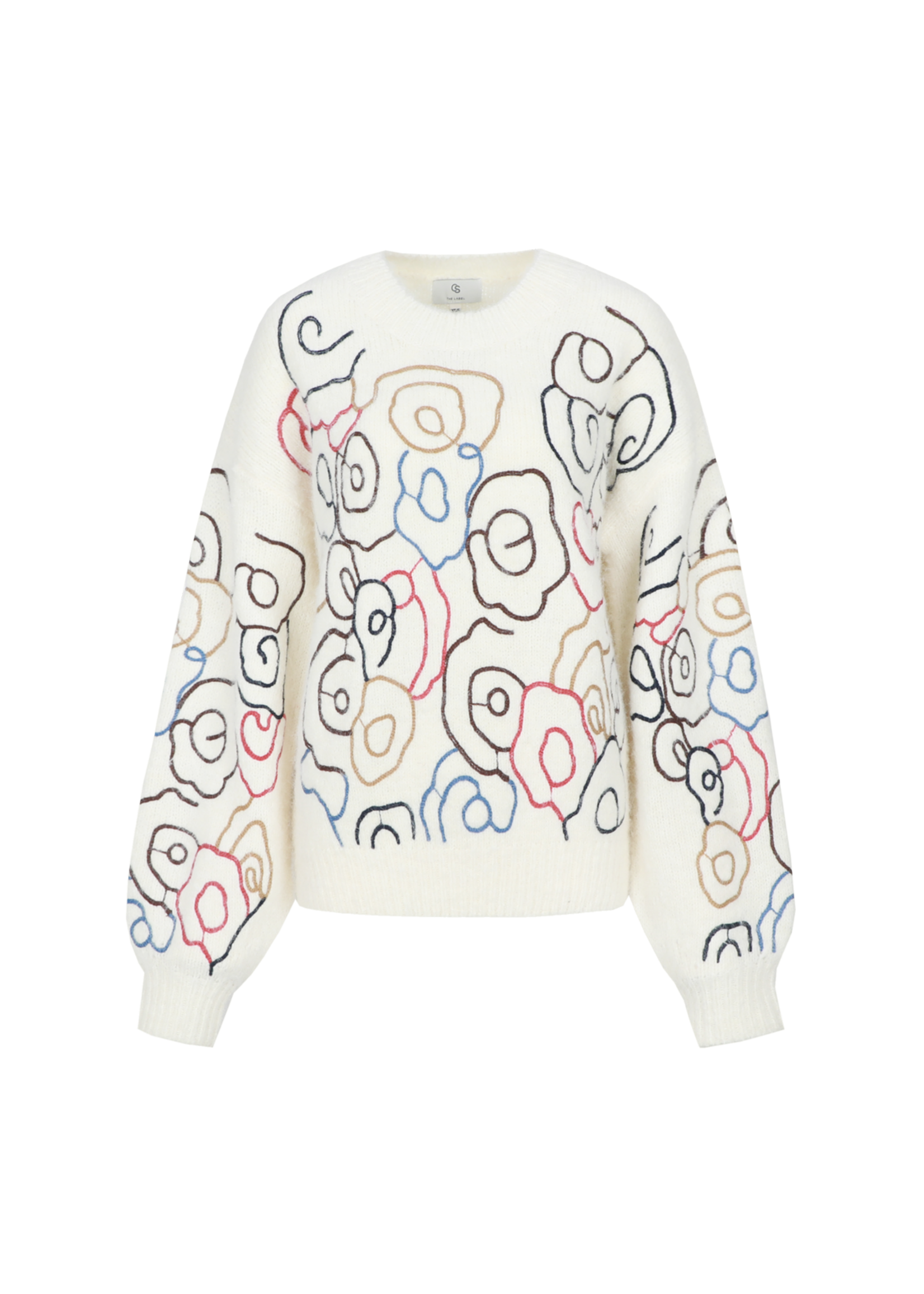 C&S The Label Wings Knit Pullover Wool White/Color Mix