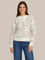 C&S The Label Wings Knit Pullover Wool White/Color Mix