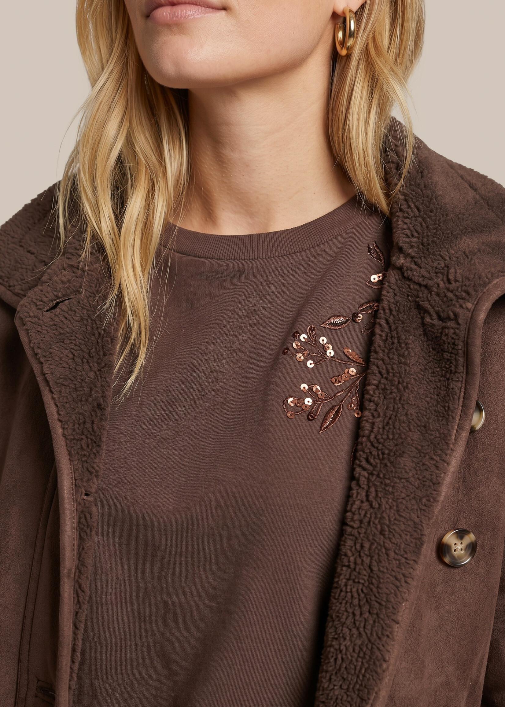 C&S The Label Omara Coat Mocha Brown