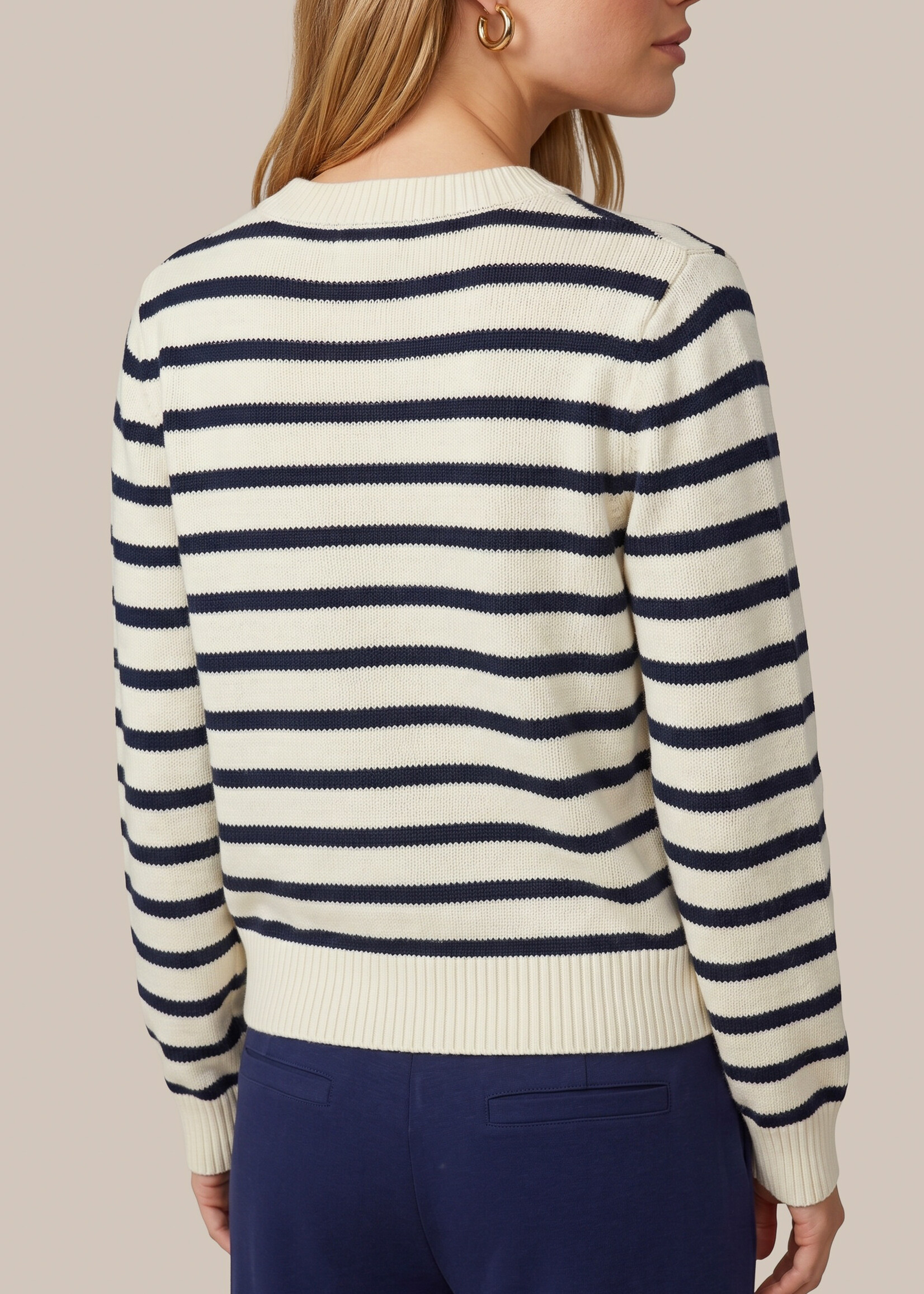 C&S The Label Aimy Knit Cardigan Wool White/Eclipse