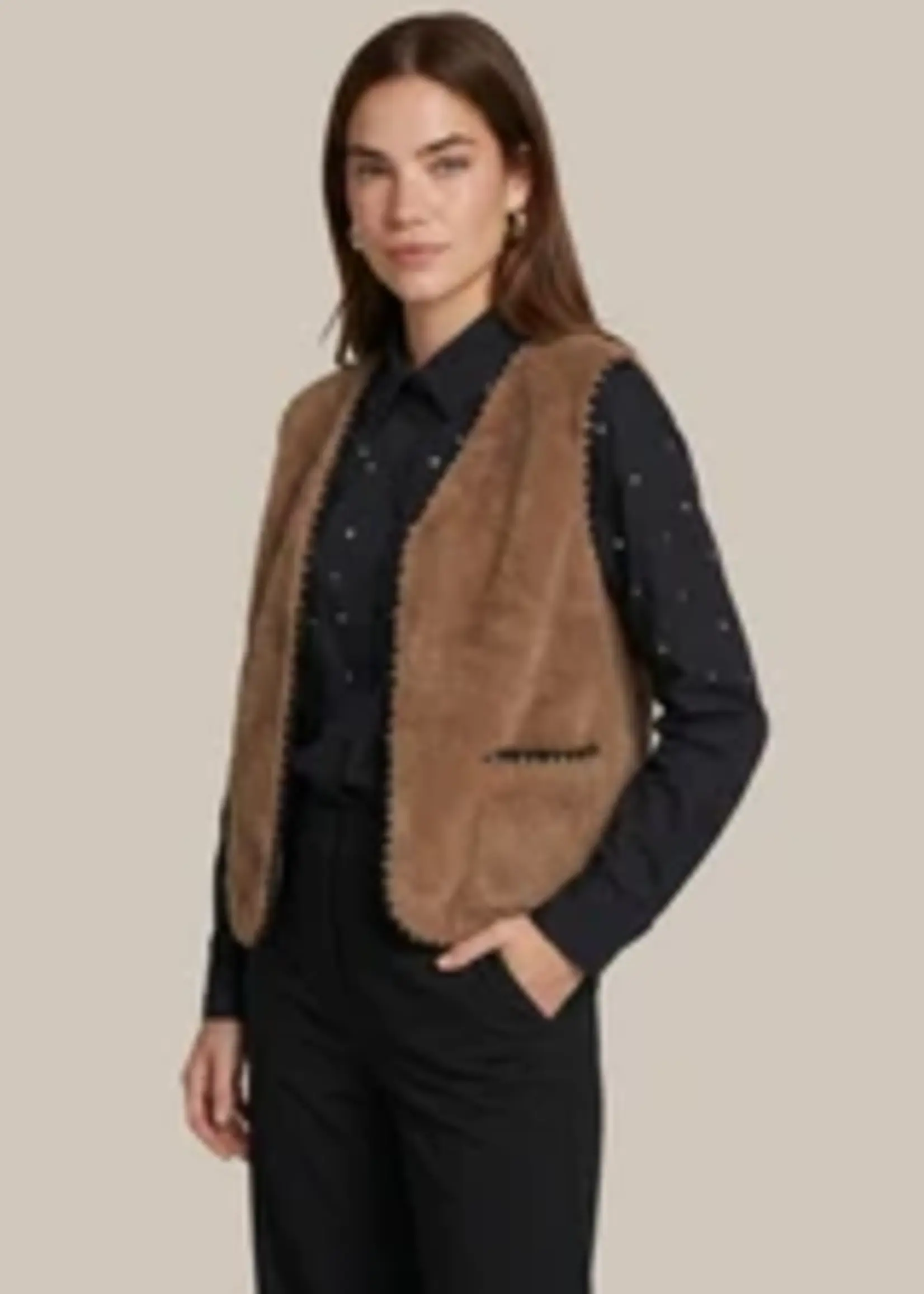 C&S The Label Glenn Gilet Light Camel.Black
