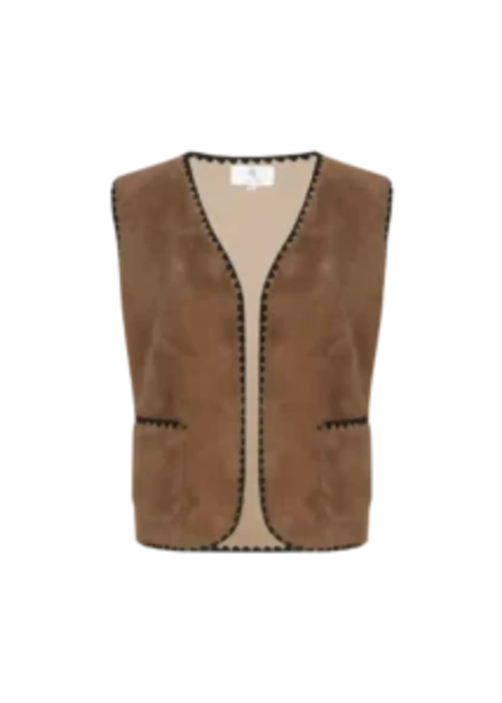 C&S The Label Glenn Gilet Light Camel.Black