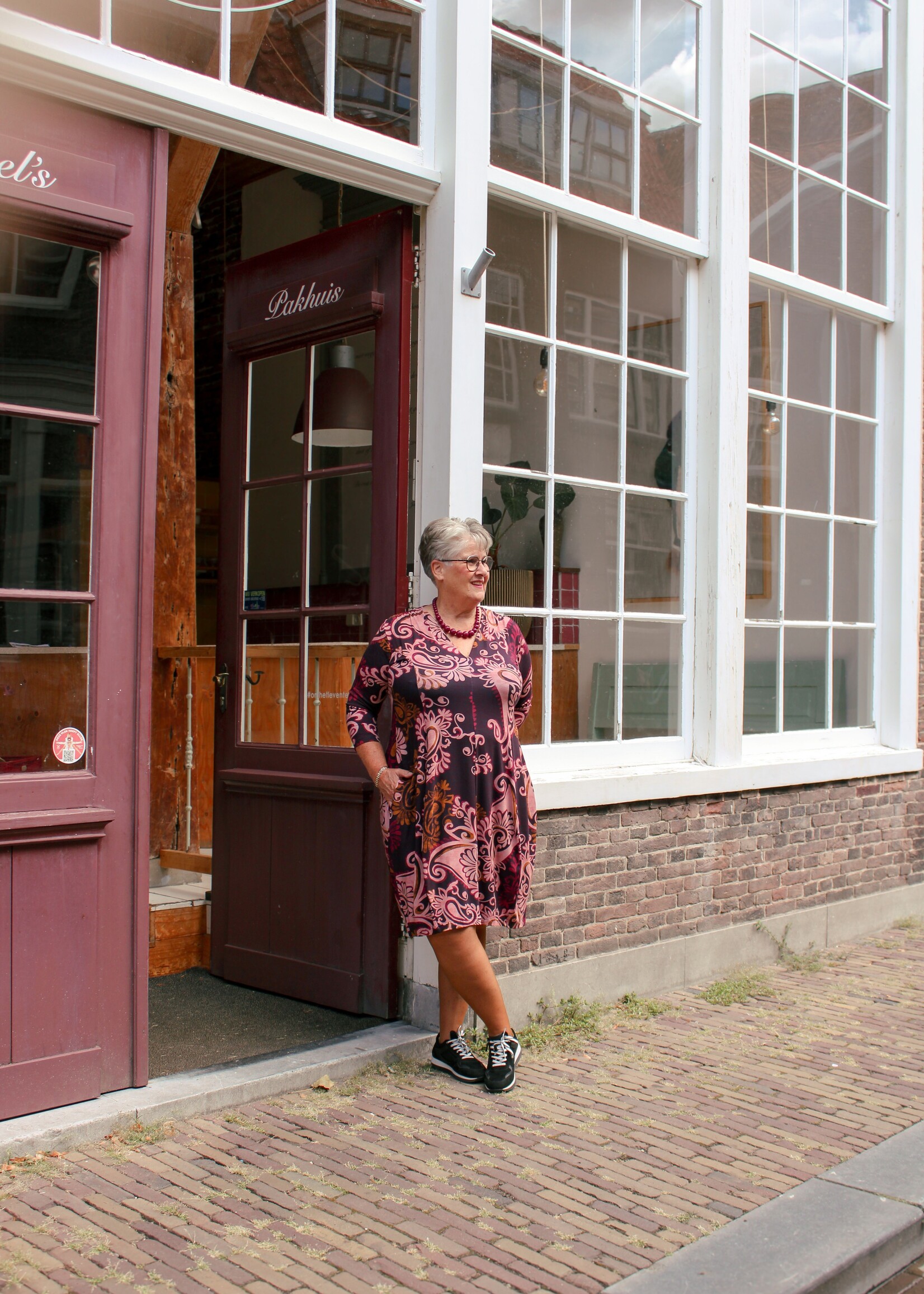 Ophilia Ivy jersey dessin paisley plum