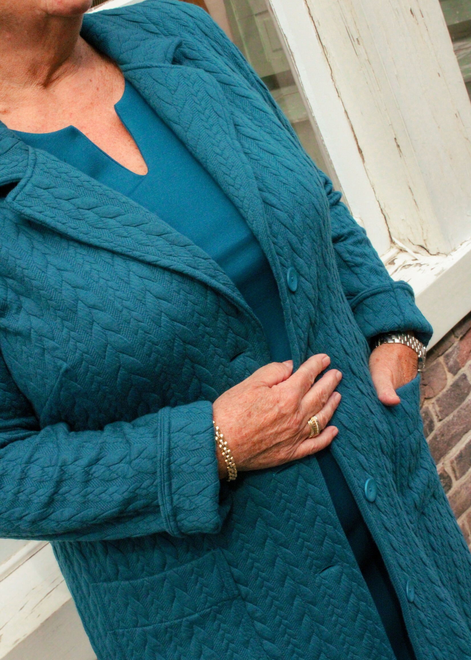 Ophilia Nora cably knit petrol