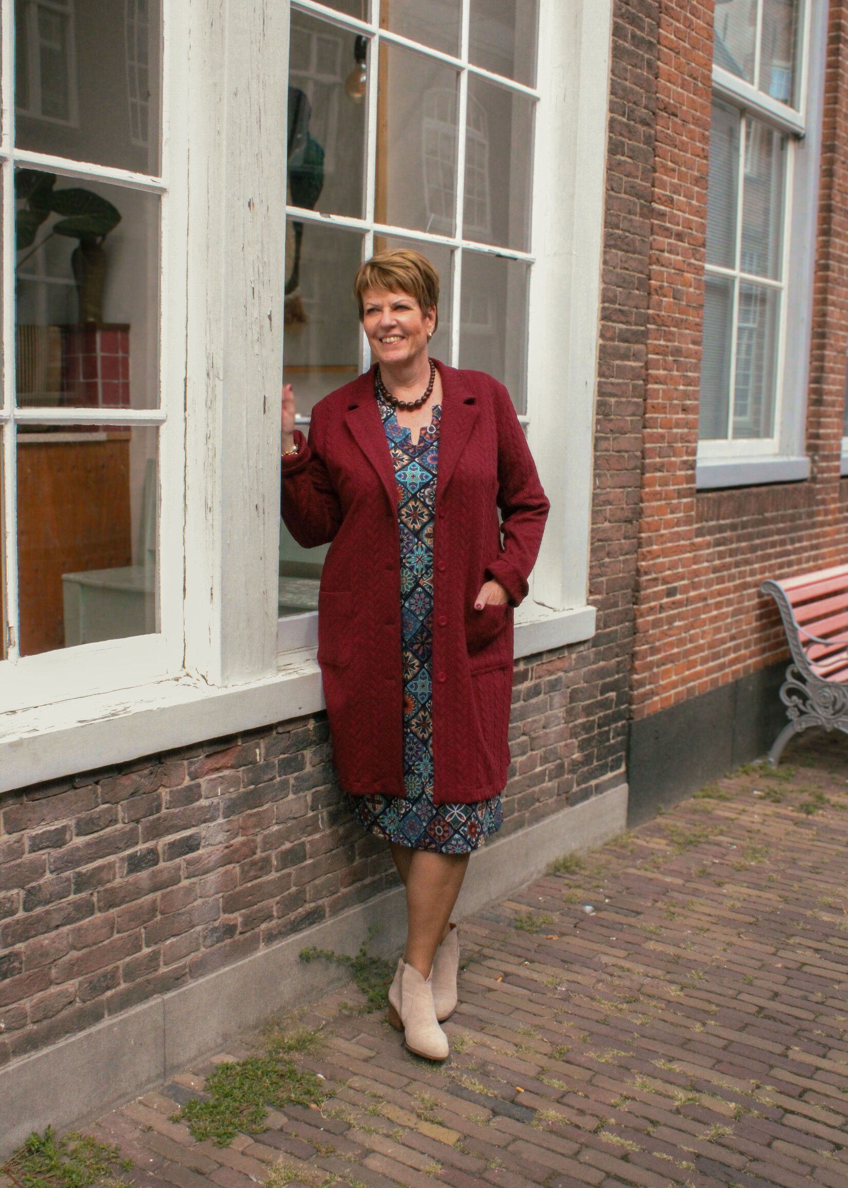 Ophilia Nora cably knit bordeaux