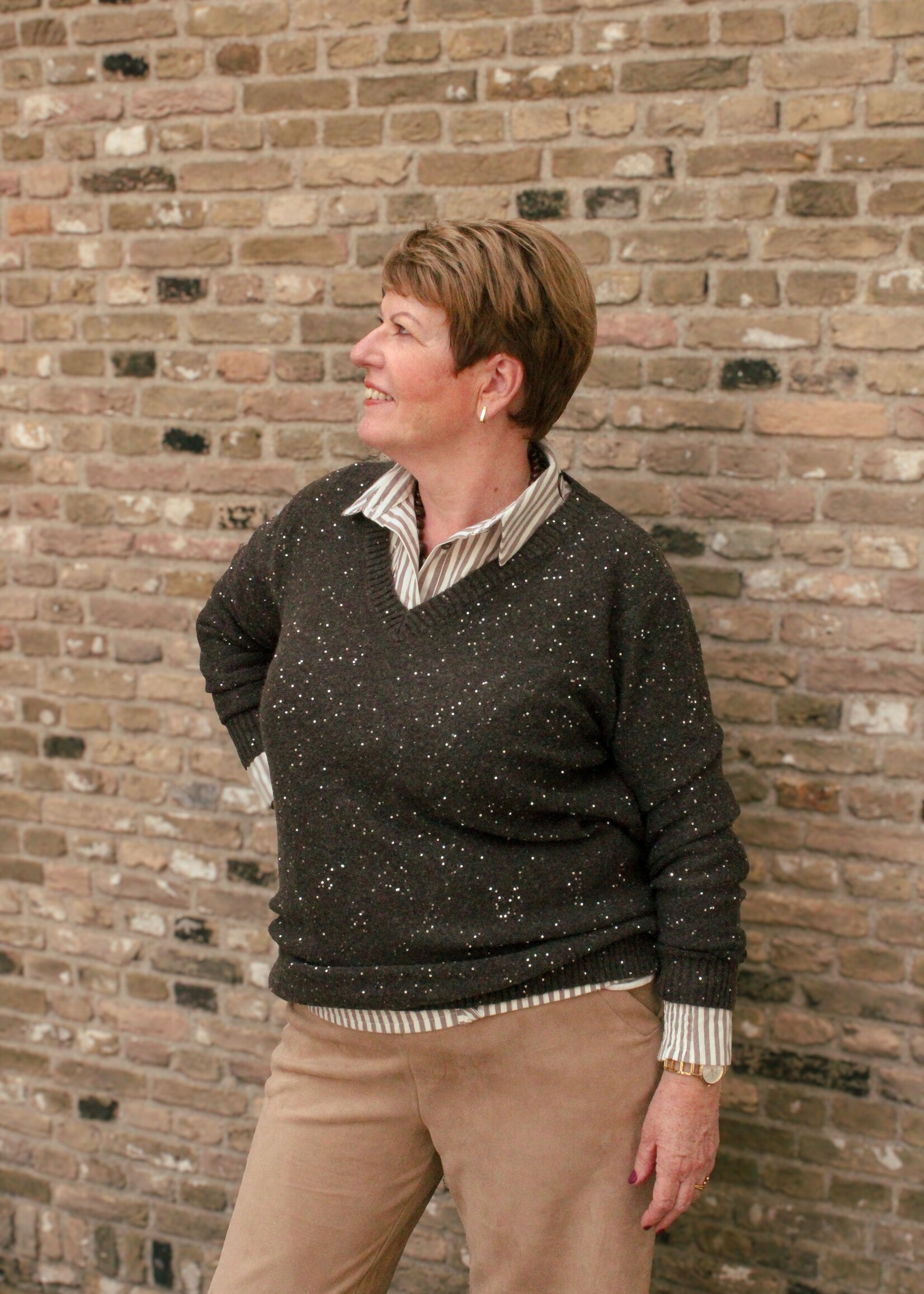 Exxcellent Mirabella Knit Pullover Dark Earth