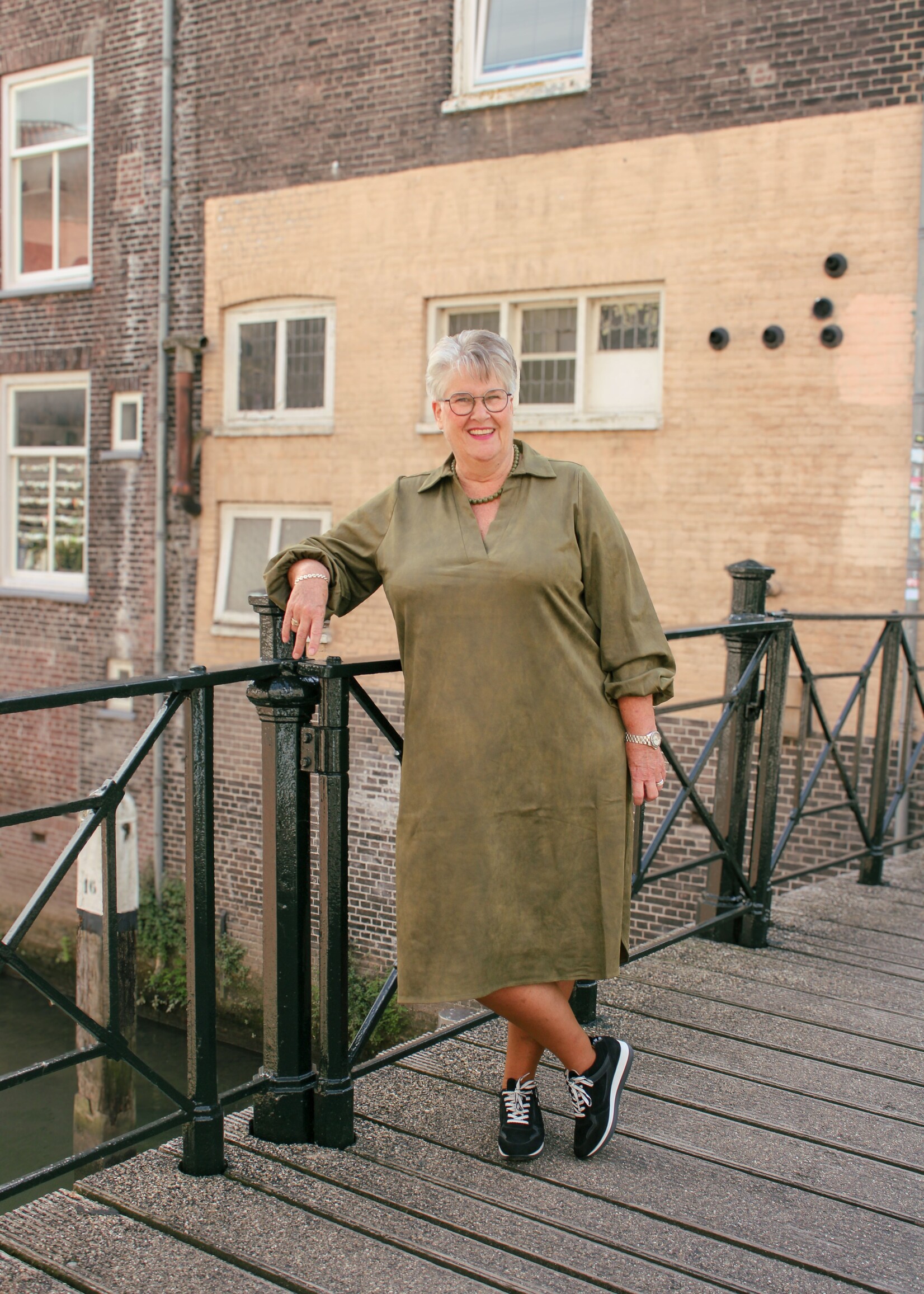 Exxcellent Maura Dress Dark Olive