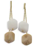 Cubes Oorbellen met 2 mini Cubes in Wit en Ivory