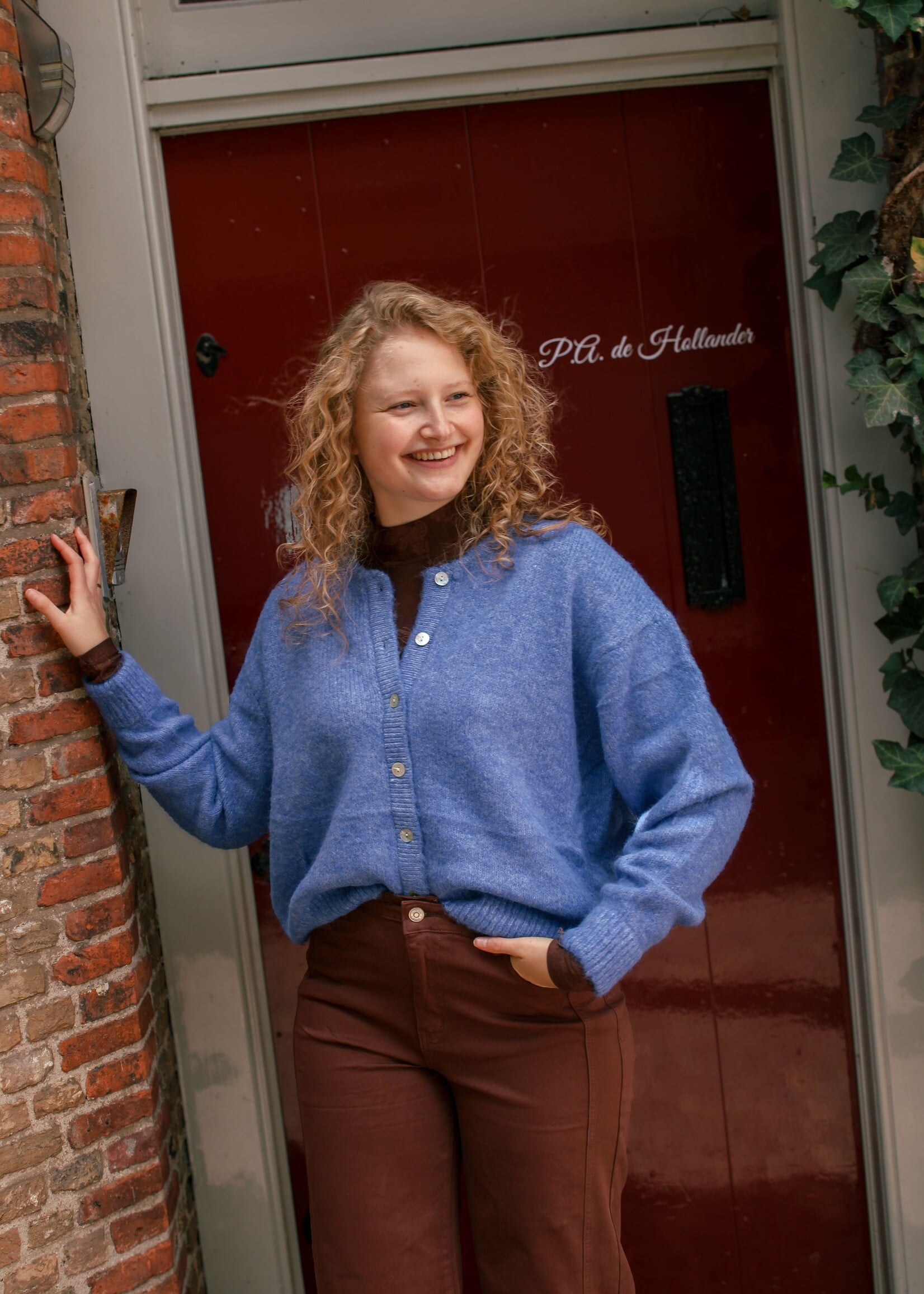 Maddie vestje gebreid Jeans