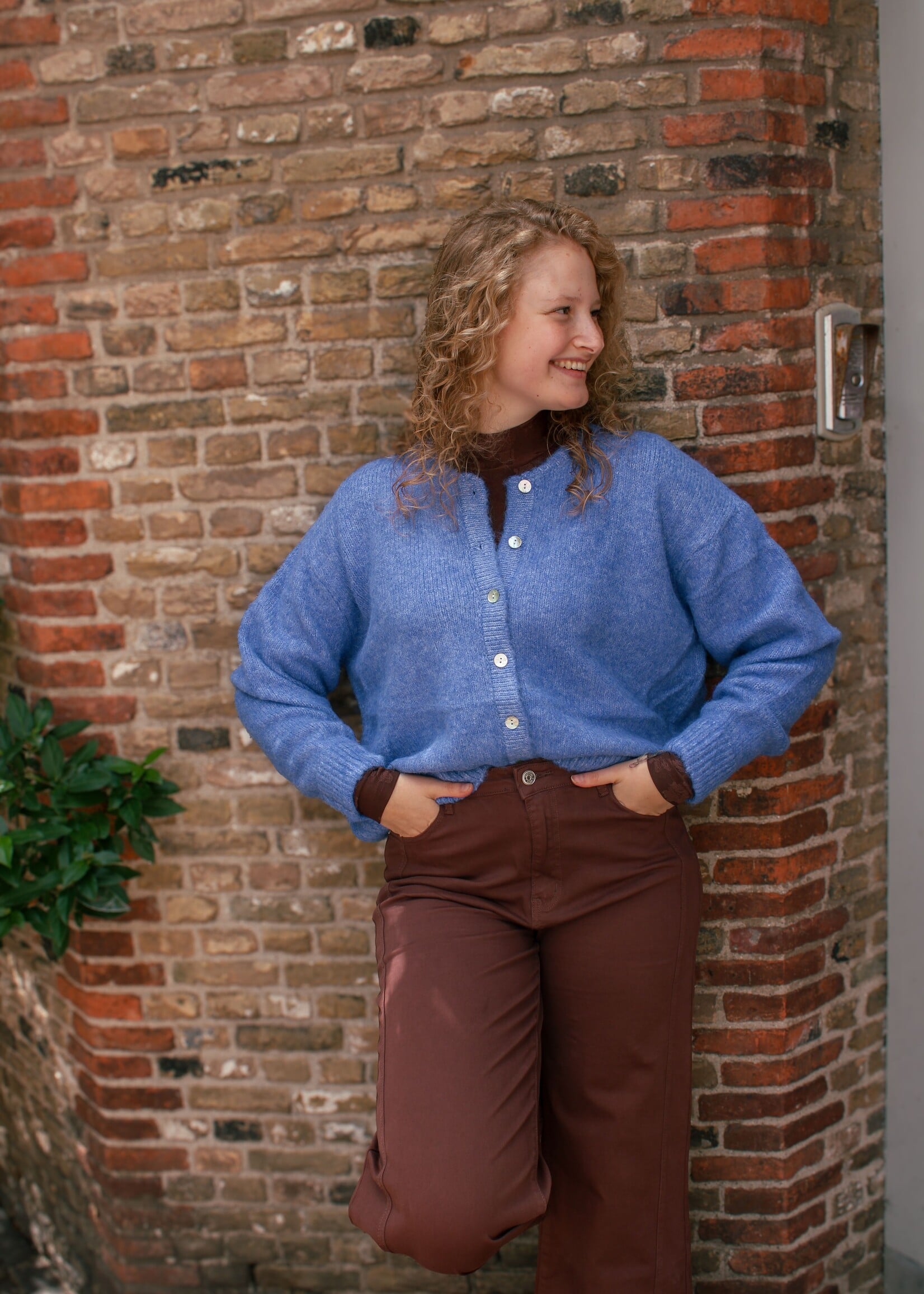 Maddie vestje gebreid Jeans