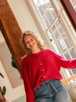 Maddie vestje gebreid Framboos