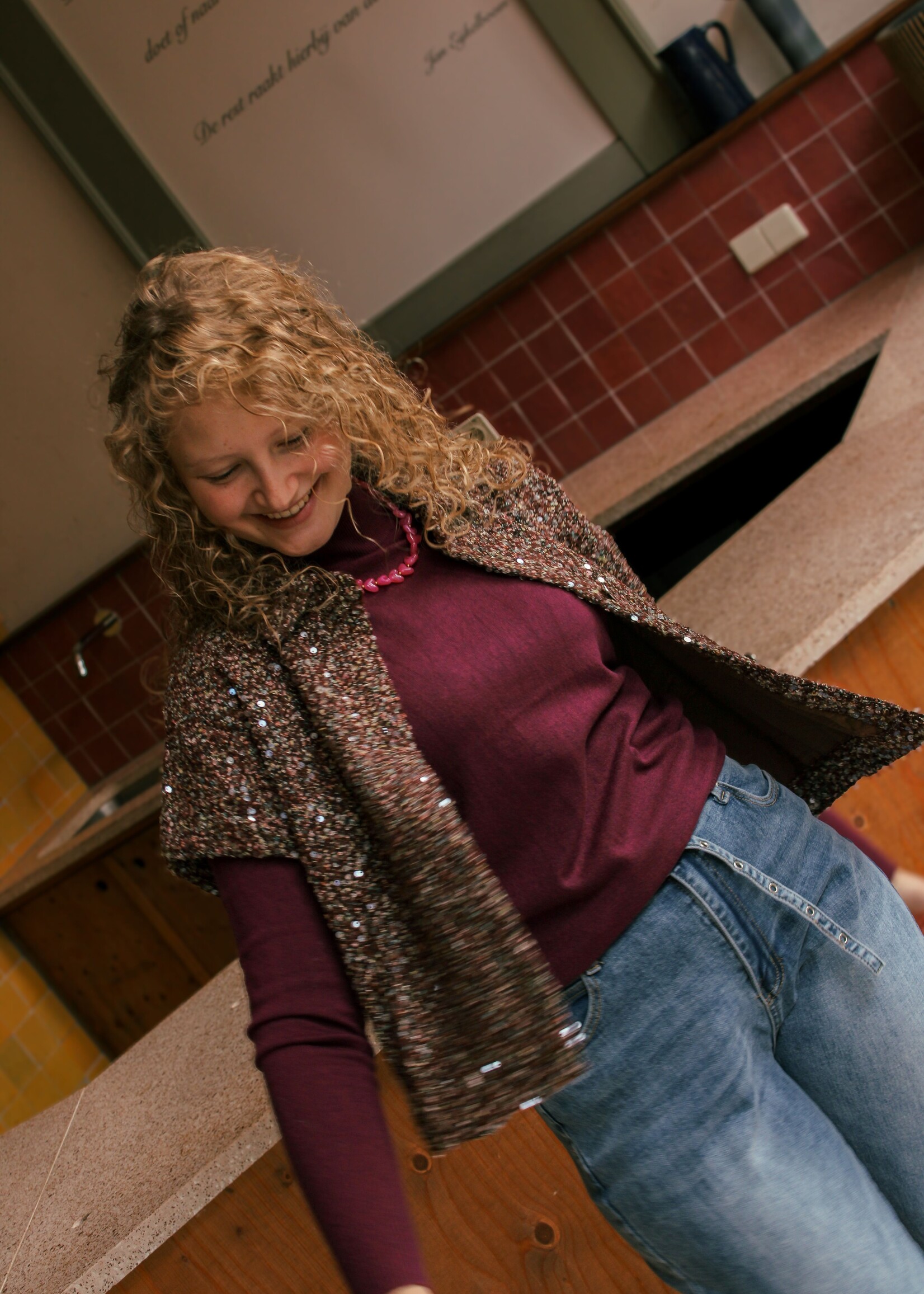 C&S The Label Gilana Gilet Mocha Brown/Color Mix