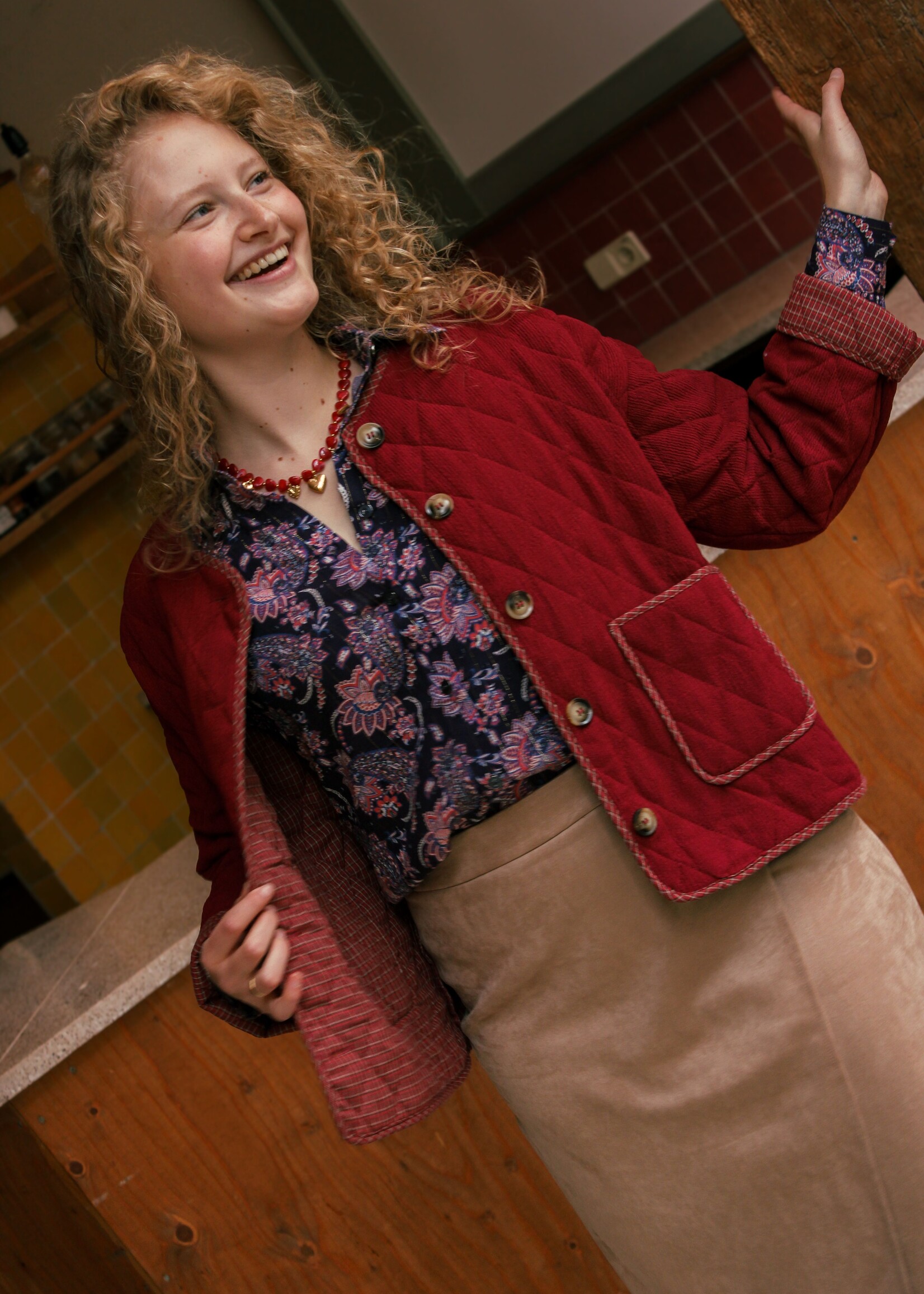 C&S The Label Lovely Blouse Eclipse/Cranberry