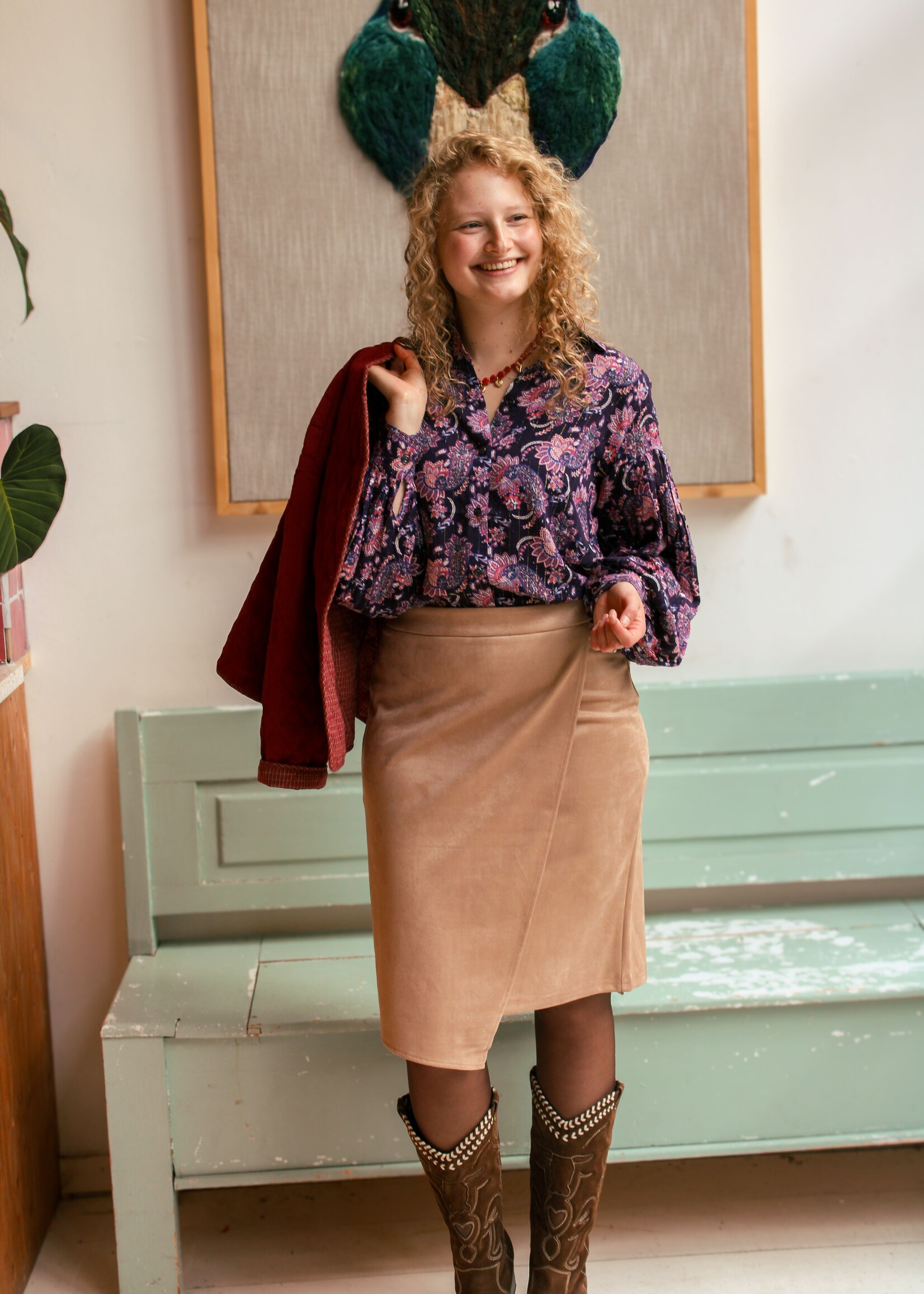 C&S The Label Violette Skirt Light Camel