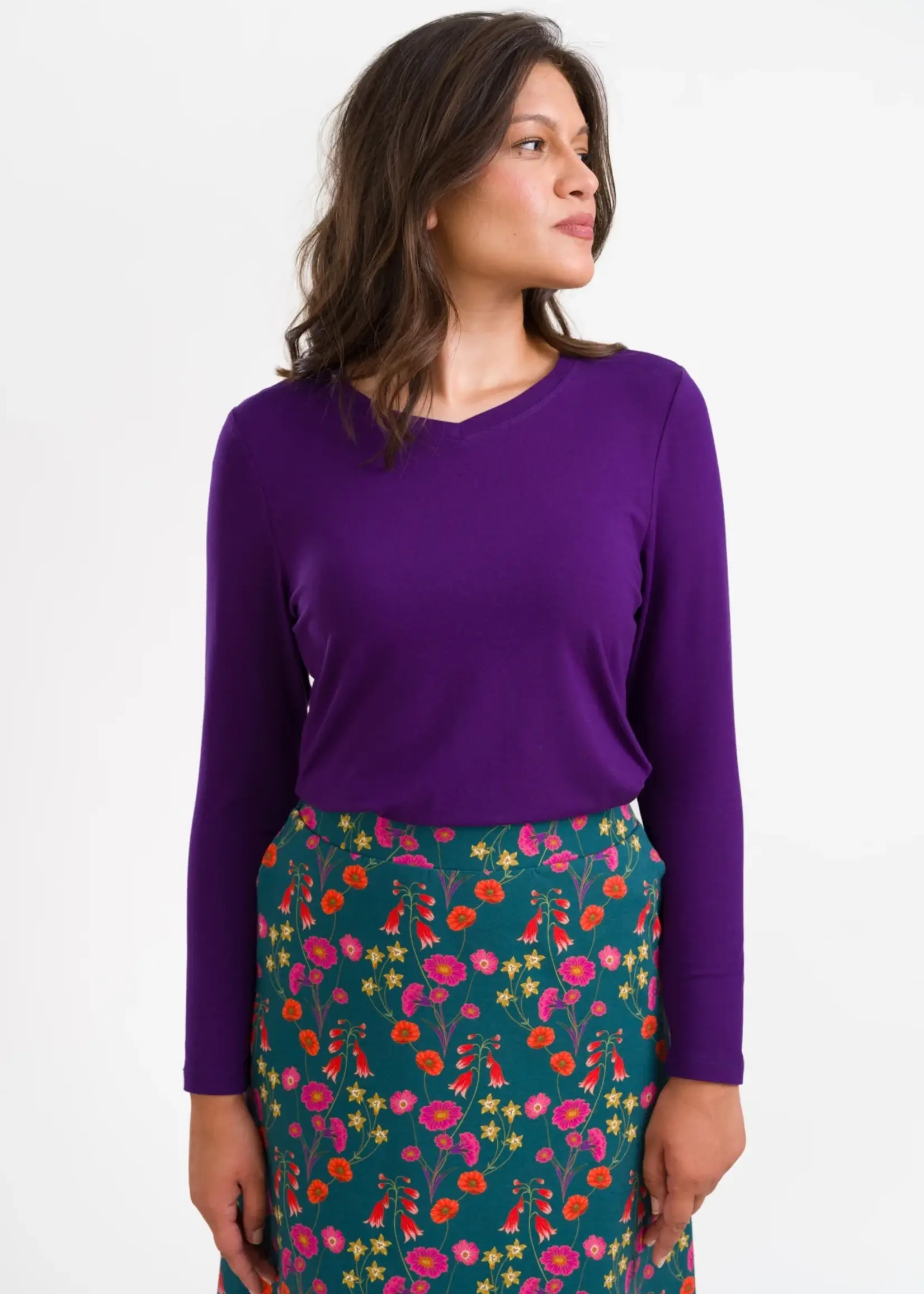 LaLamour Vera Top LS Jersey Plain Parachute Purple
