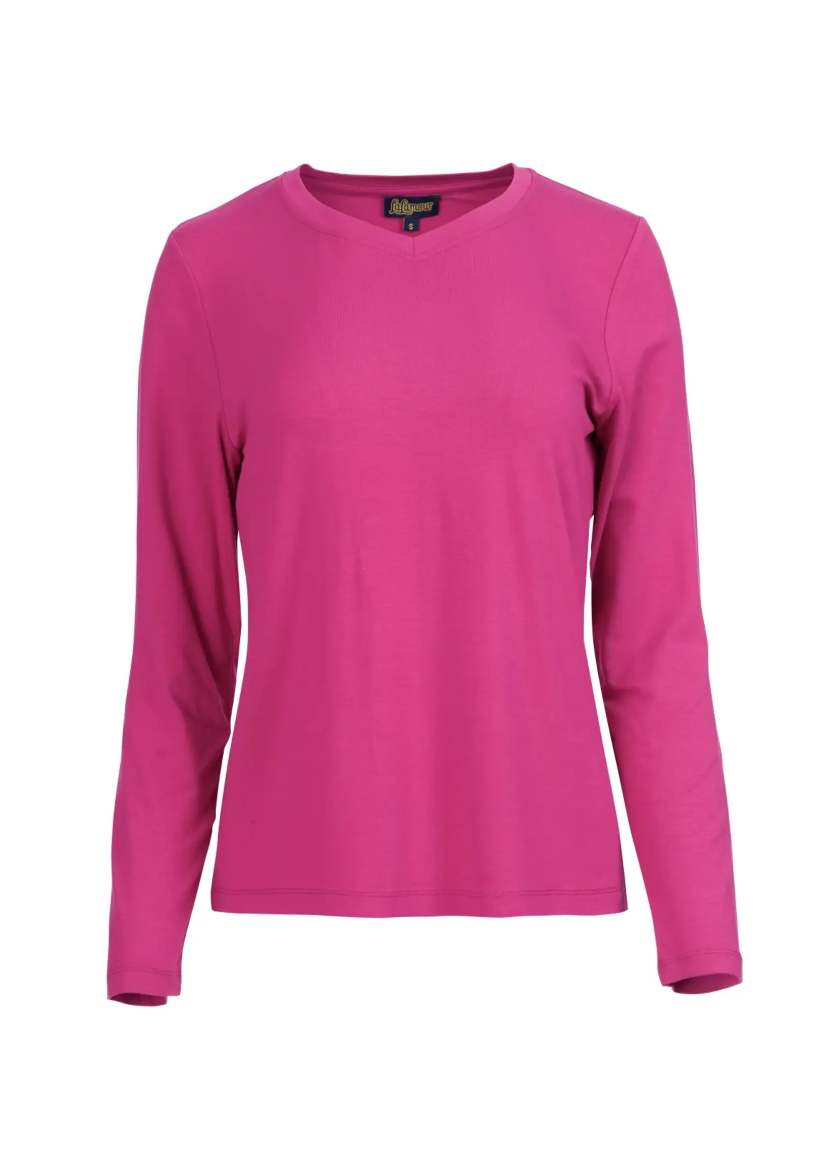 LaLamour Vera Top LS Jersey Plain Fuchsia Red