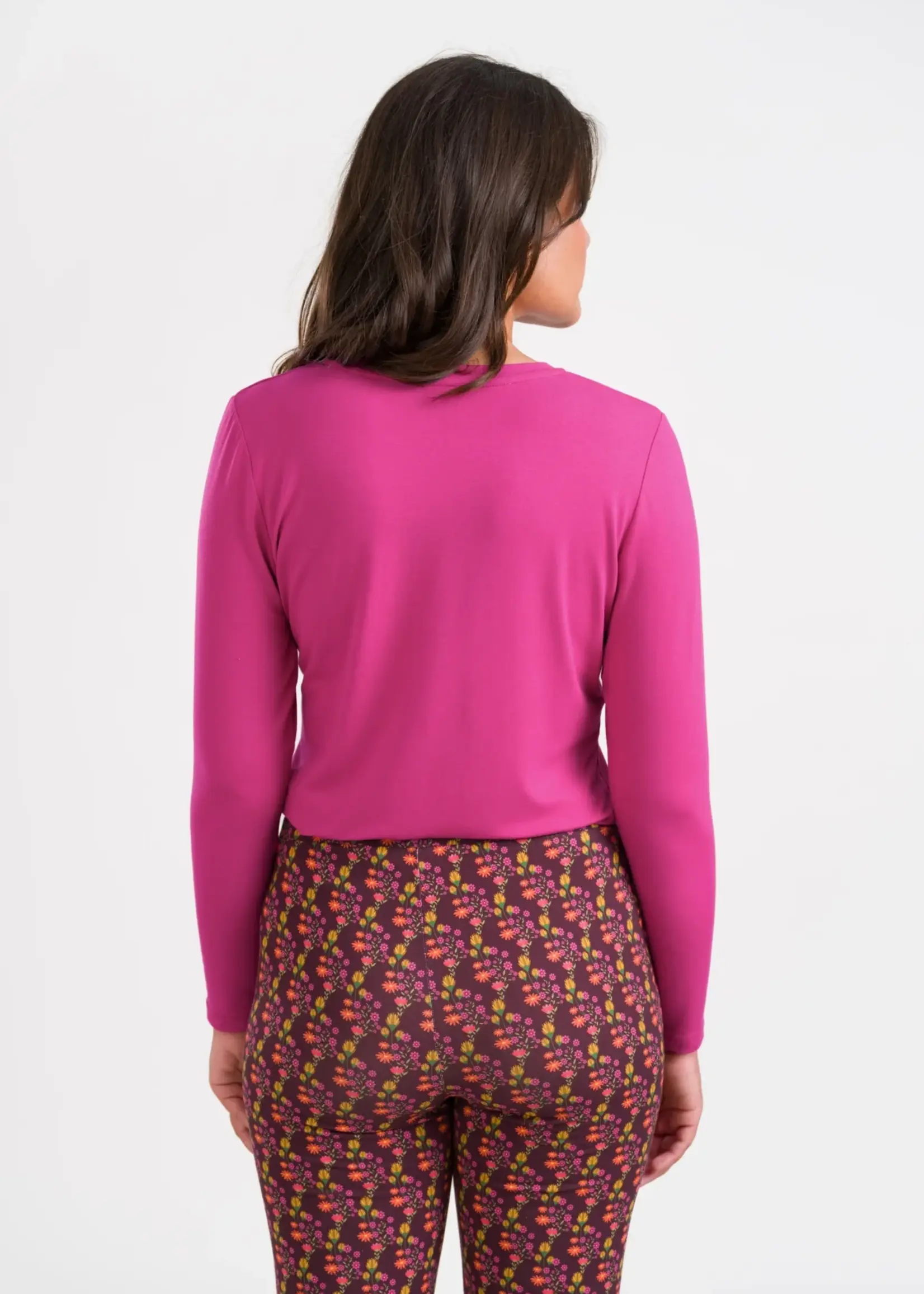 LaLamour Vera Top LS Jersey Plain Fuchsia Red