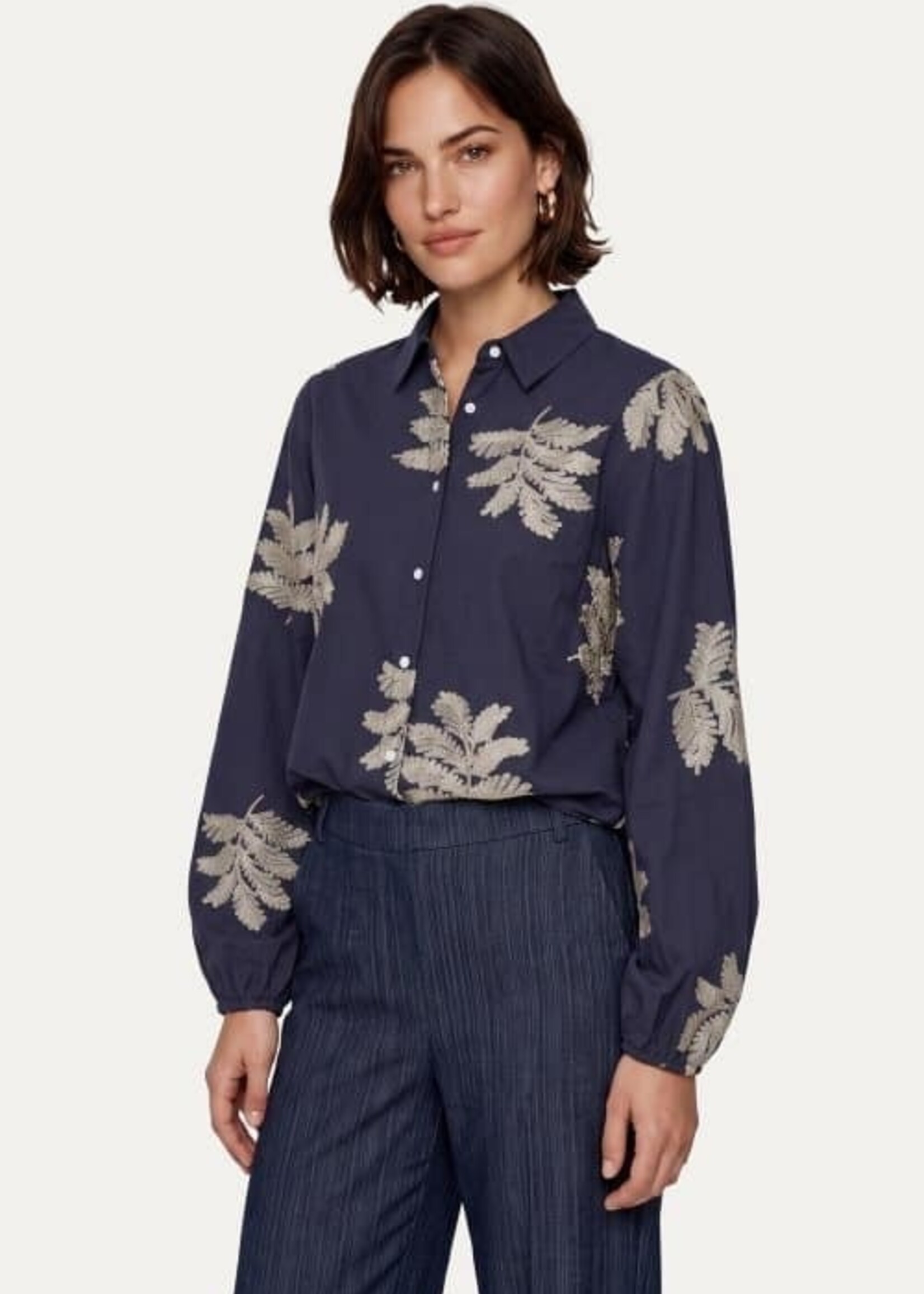 C&S The Label Loreen Blouse Midnight Blue/Sand