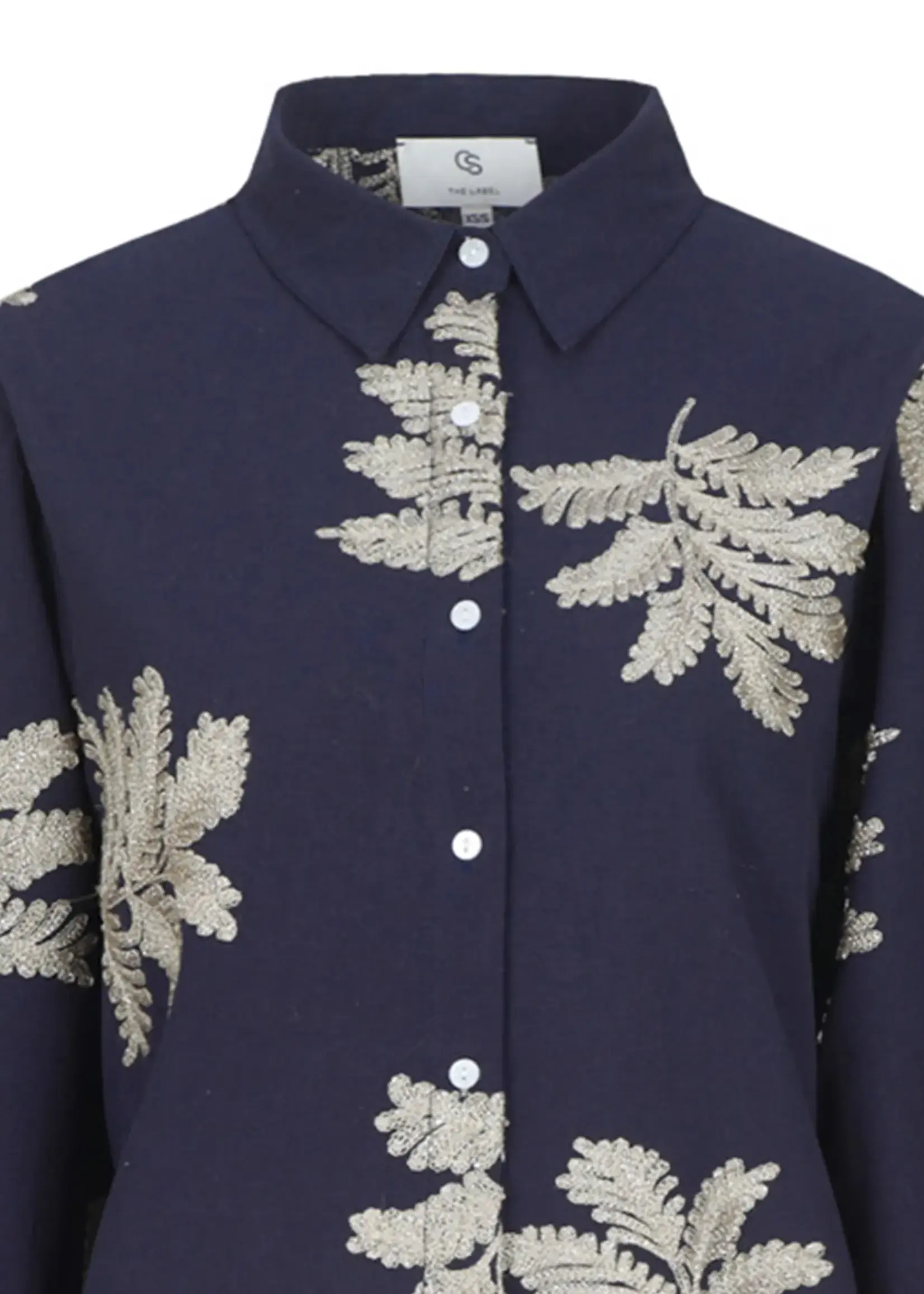 C&S The Label Loreen Blouse Midnight Blue/Sand