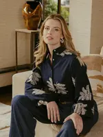 C&S The Label Loreen Blouse Midnight Blue/Sand
