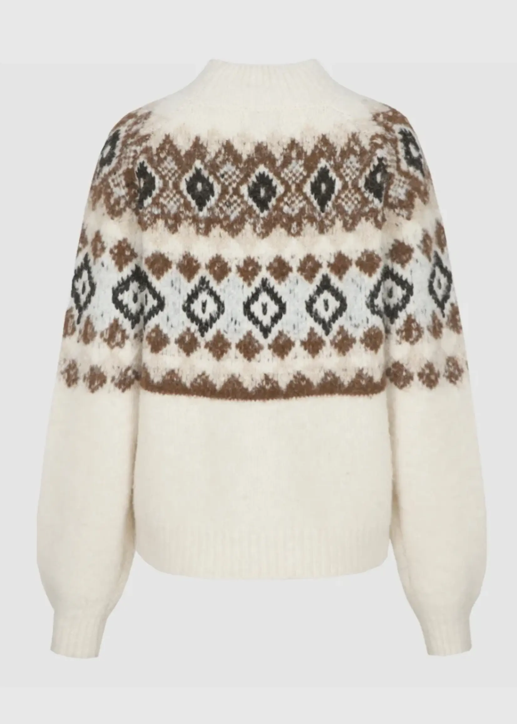 C&S The Label Khadija Knit Pullover Sand/Dark Walnut