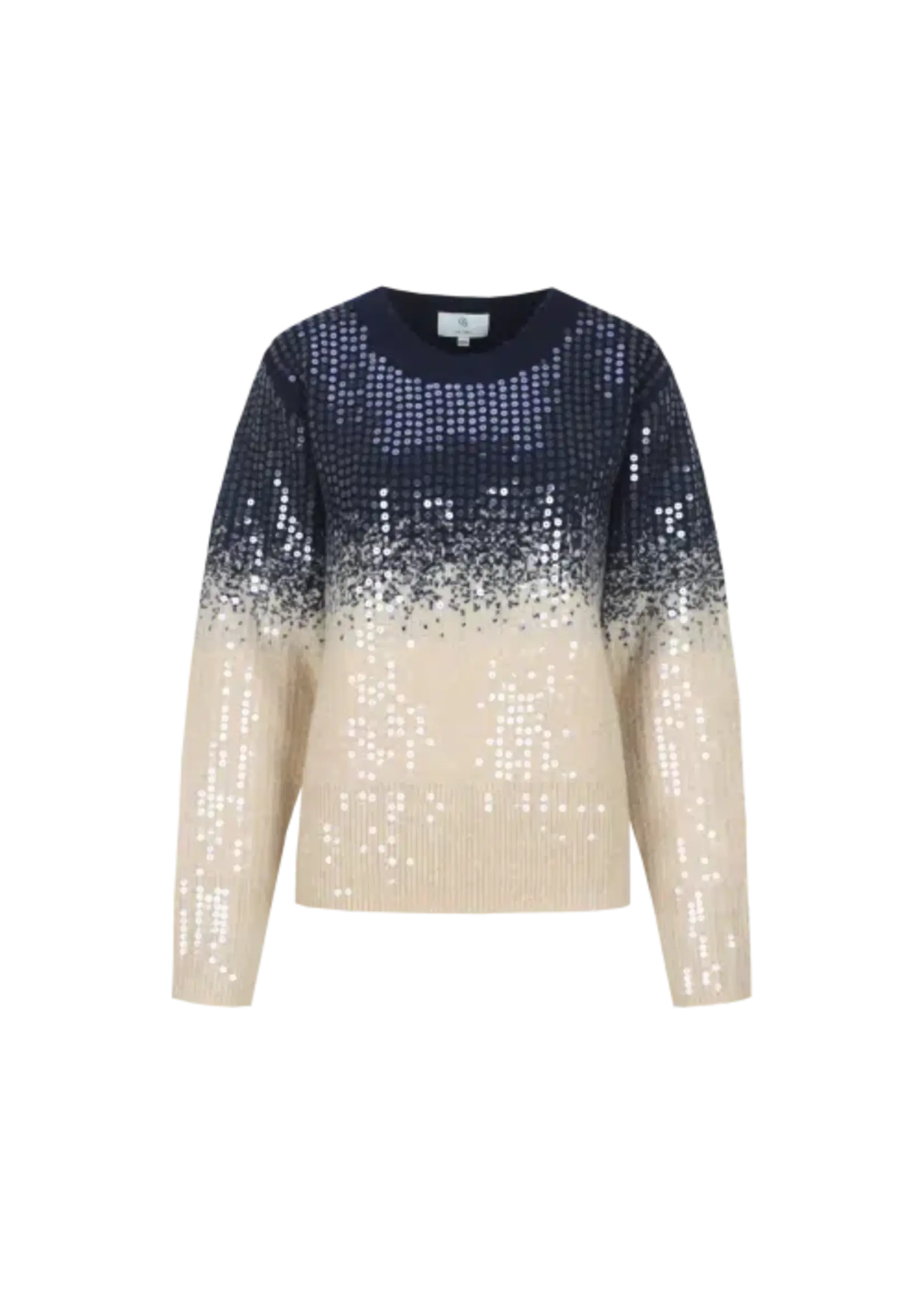C&S The Label Krissy Knit Pullover Midnight Blue/Sand